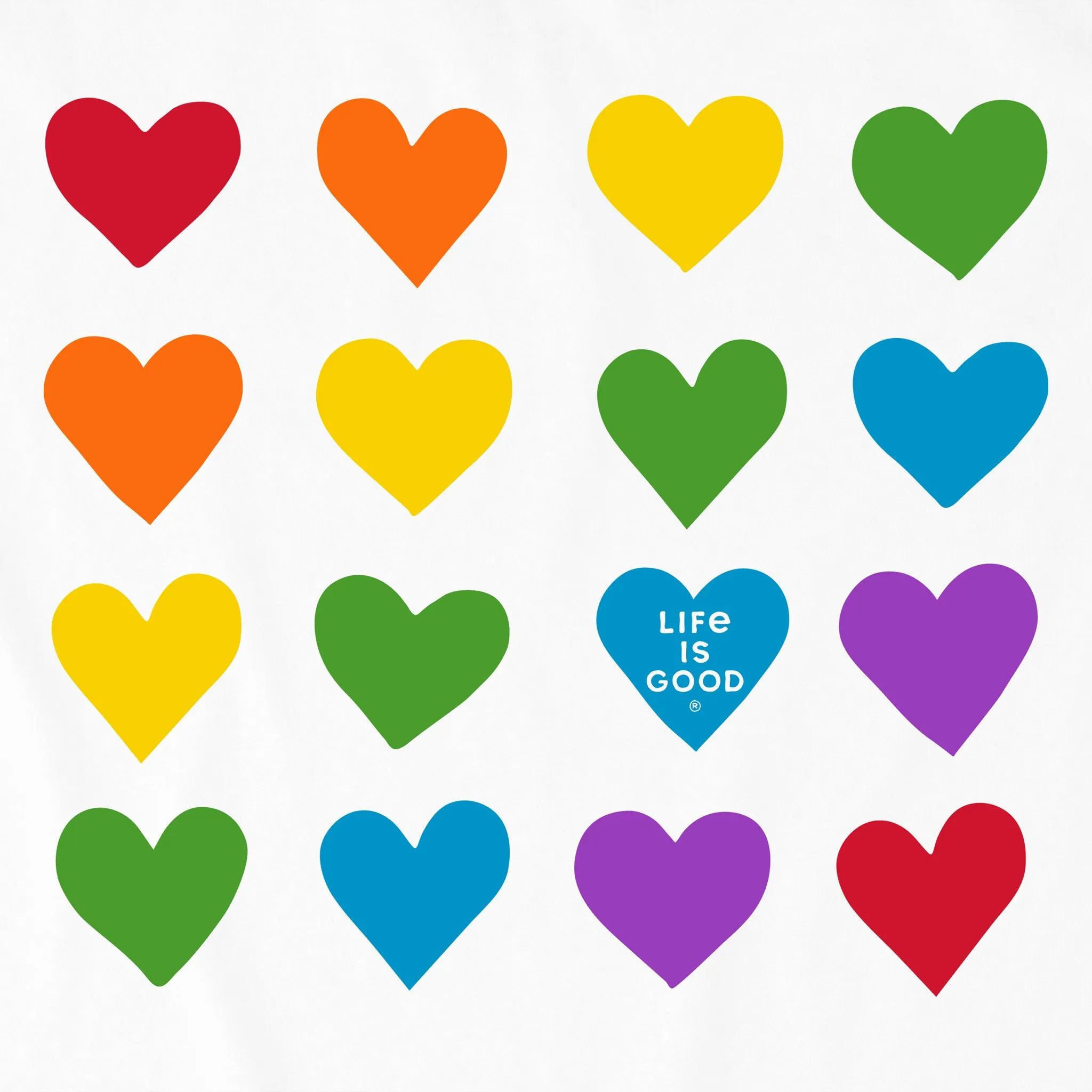 Kids Pride Hearts Short Sleeve Crusher Tee Life is Good