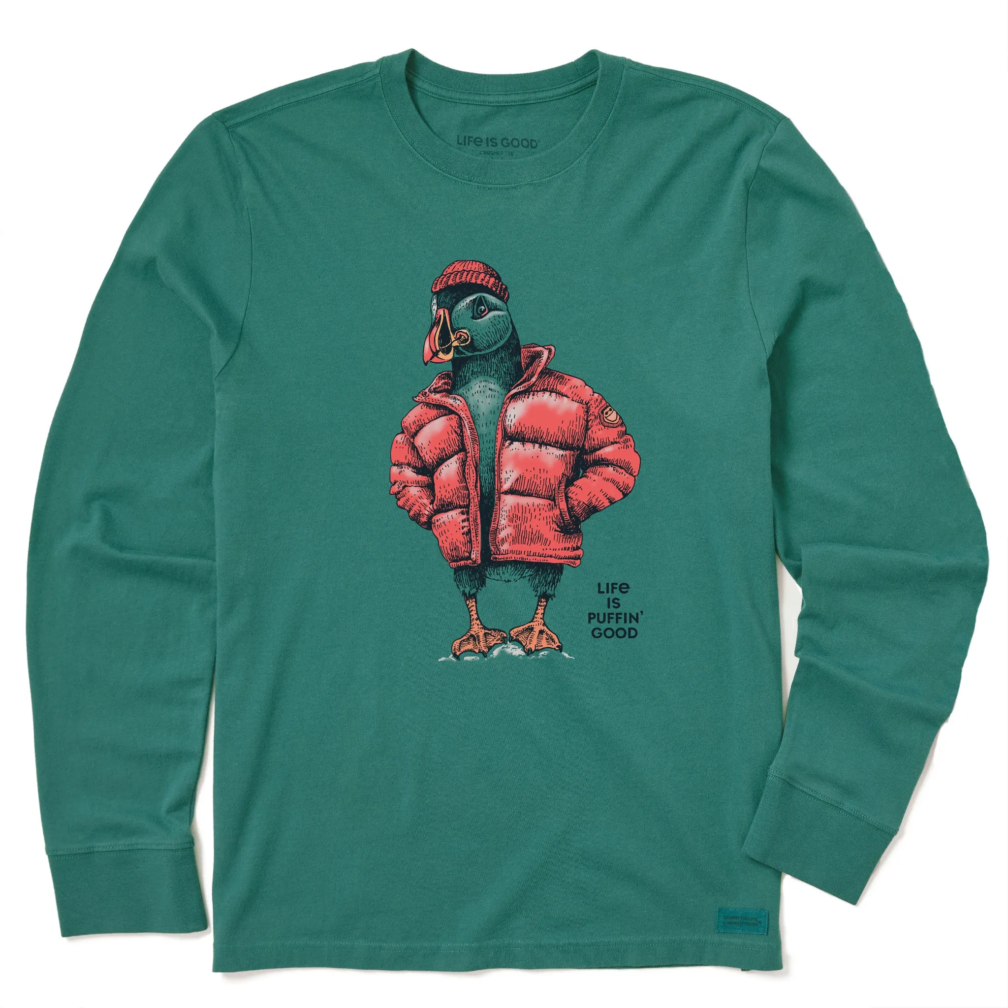 Kids Puffin Good Long Sleeve Crusher Tee Life is Good
