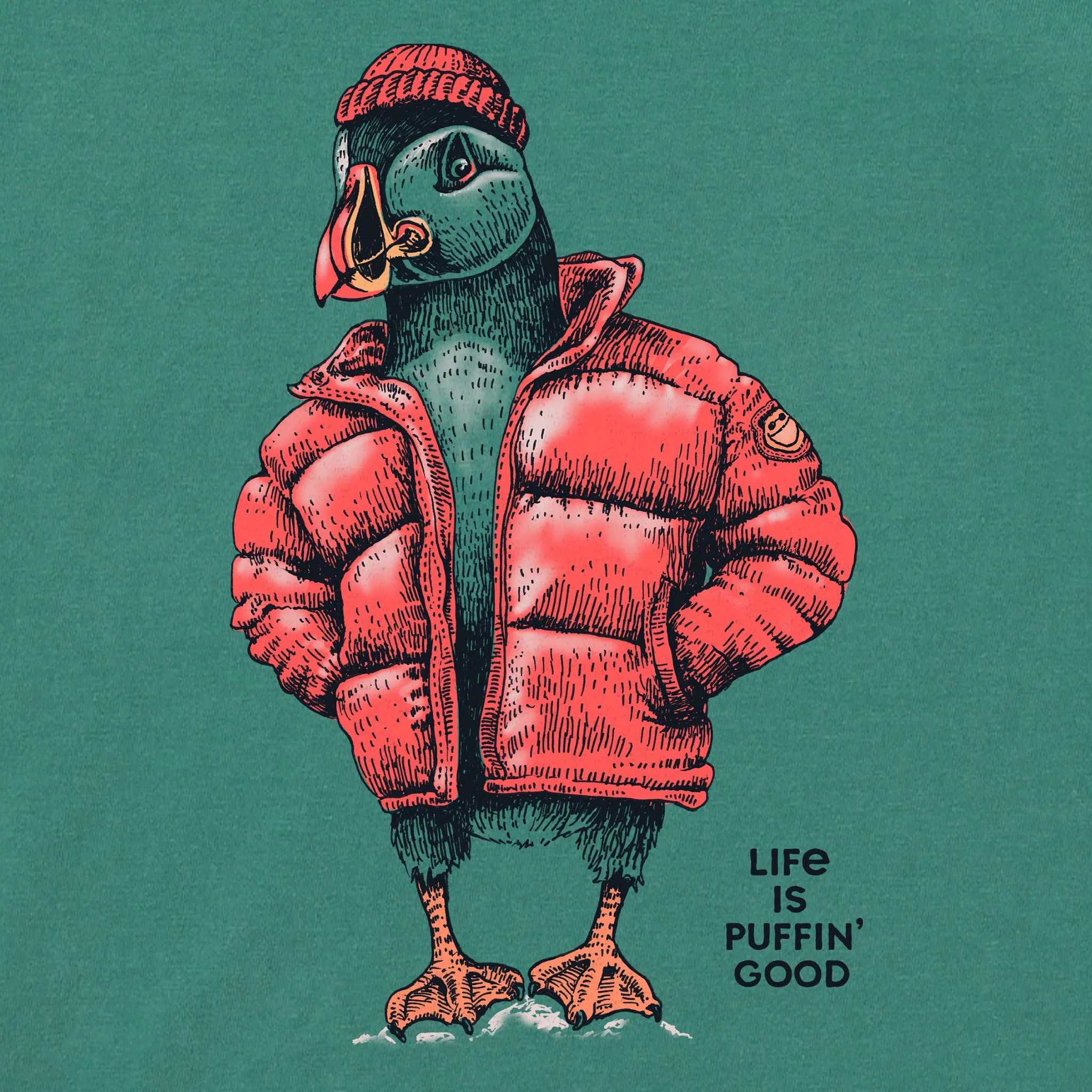 Kids Puffin Good Long Sleeve Crusher Tee Life is Good