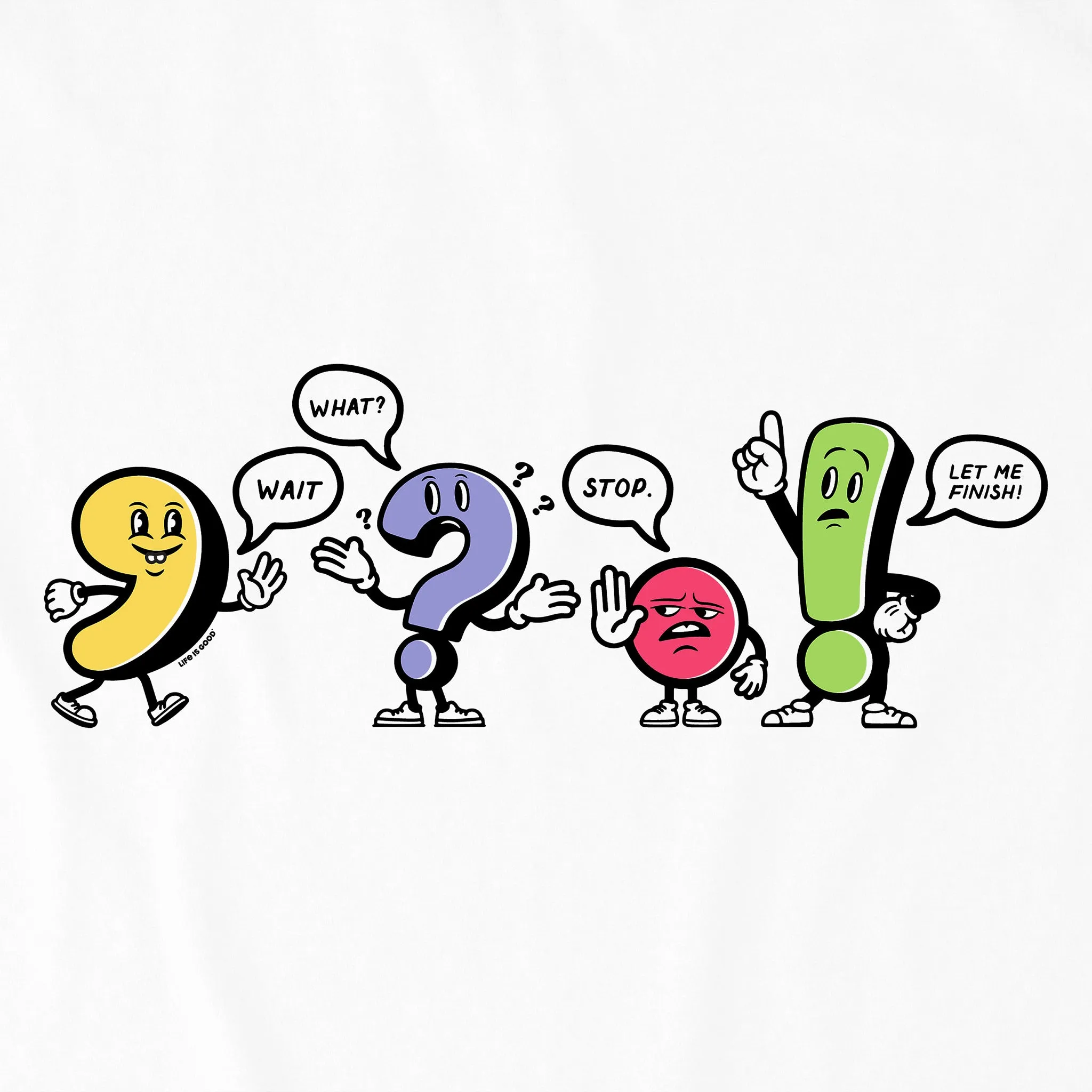 Kids Punctuation Buddies Short Sleeve Crusher Tee Life is Good