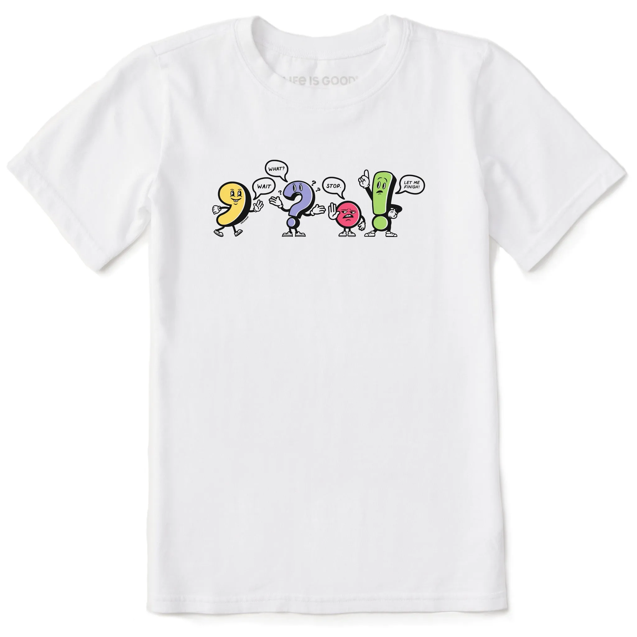 Kids Punctuation Buddies Short Sleeve Crusher Tee Life is Good