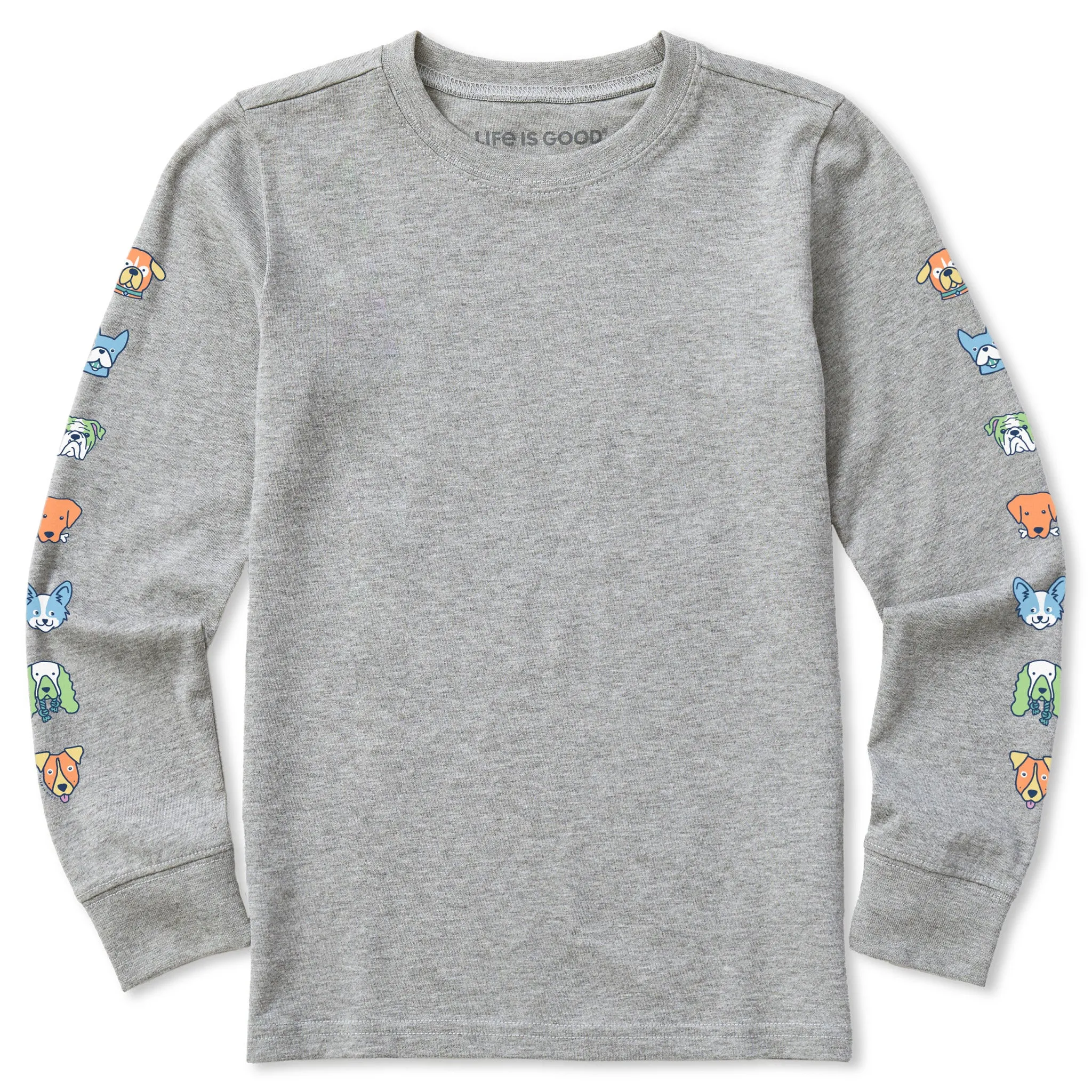 Kids Pups Party Long Sleeve Crusher Tee Life is Good