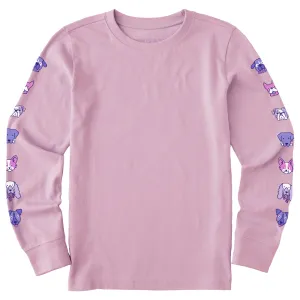 Kids Pups Party Long Sleeve Crusher Tee Life is Good