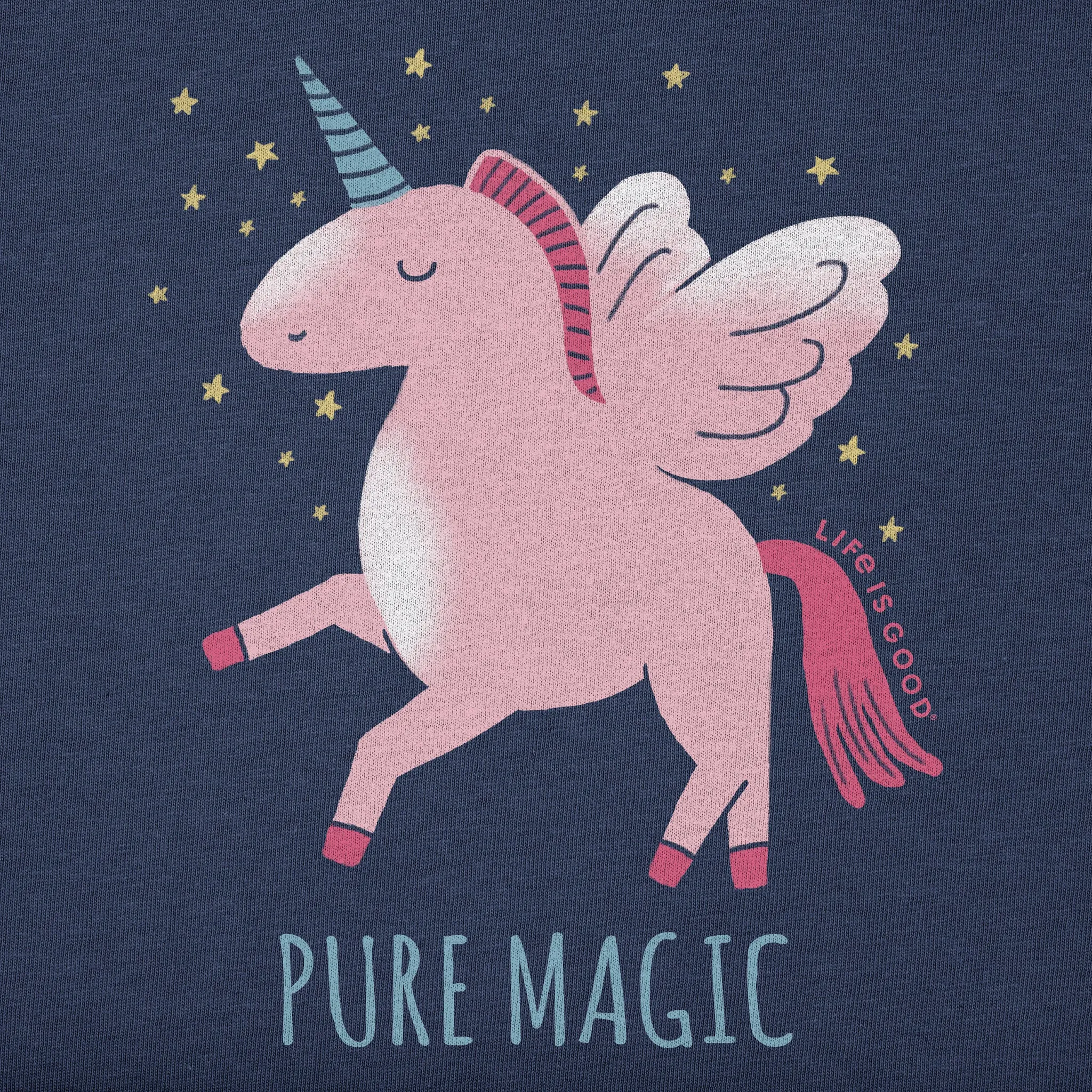 Kids Pure Magic Pegasus Unicorn Short Sleeve Crusher Tee Life is Good