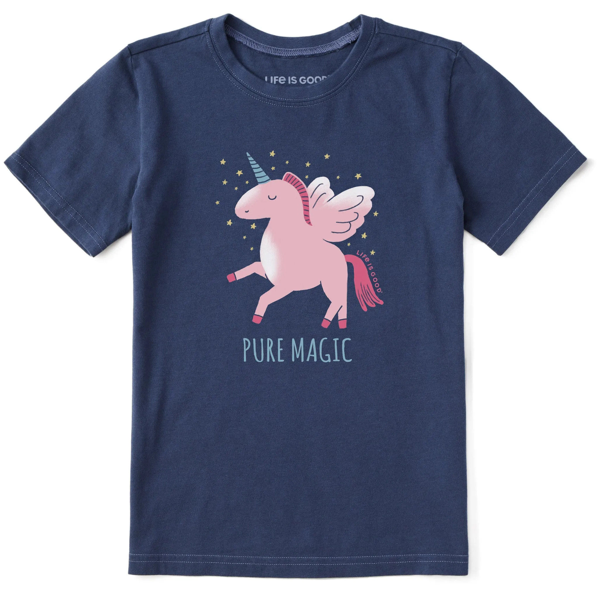 Kids Pure Magic Pegasus Unicorn Short Sleeve Crusher Tee Life is Good