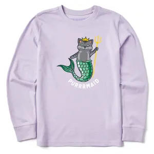 Kids Purrrmaid Long Sleeve Crusher Tee Life is Good