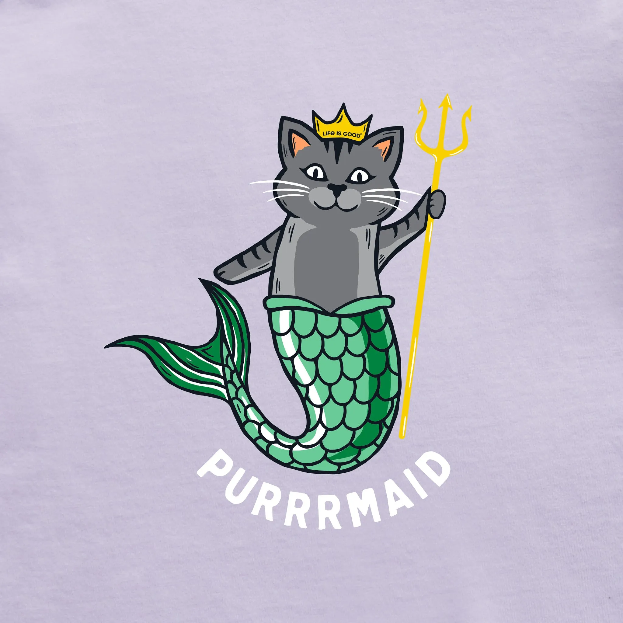 Kids Purrrmaid Long Sleeve Crusher Tee Life is Good