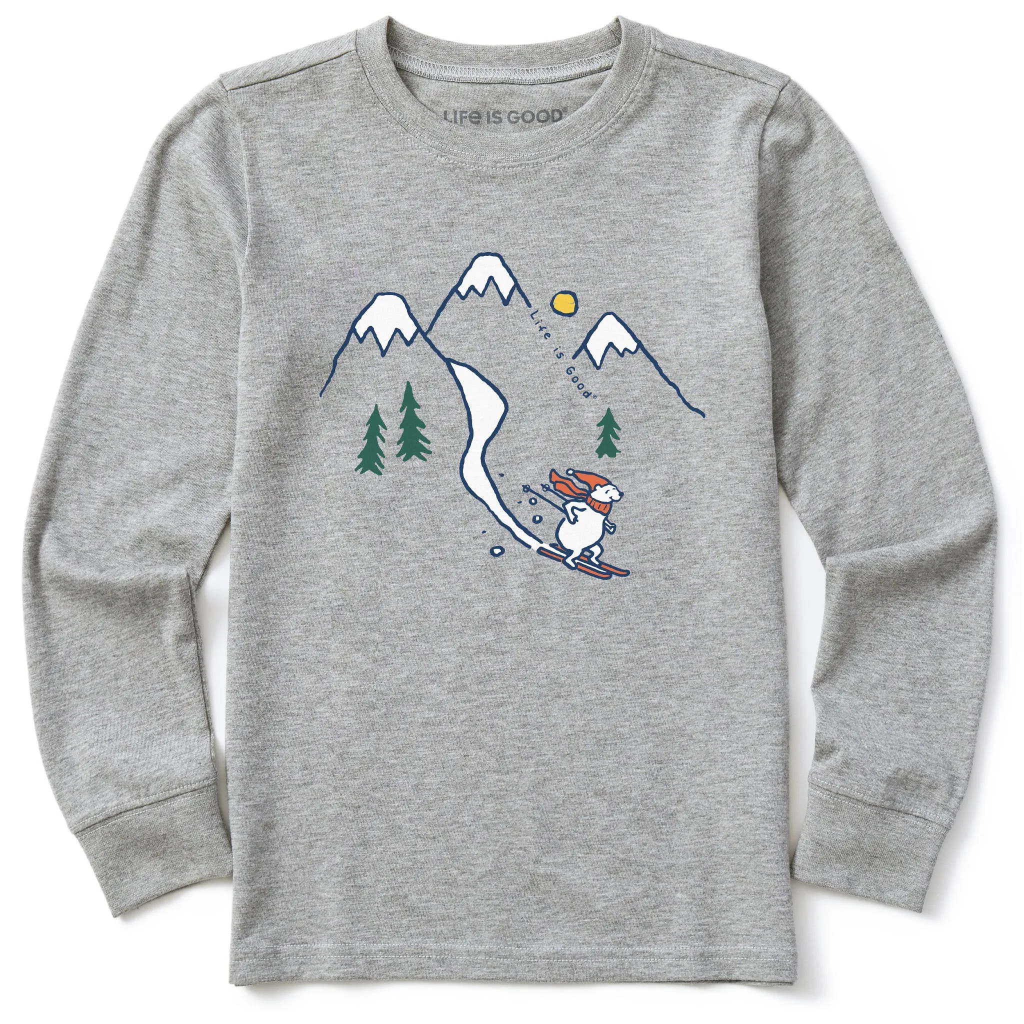Kids Quicky Bear Ski Vista Long Sleeve Crusher Tee Life is Good