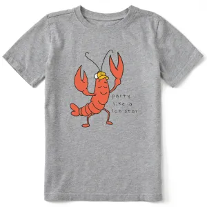 Kids Quirky Party Like a Lobstar Short Sleeve Crusher Tee Life is Good