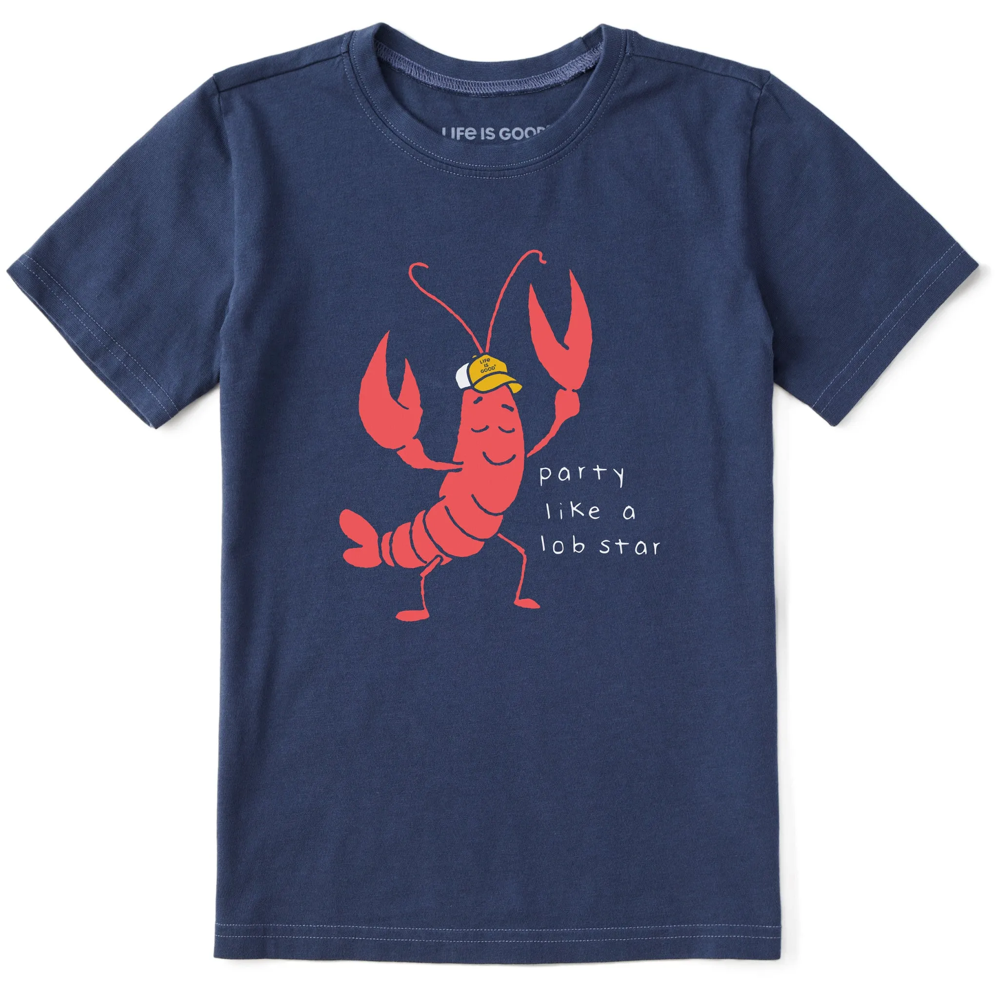Kids Quirky Party Like a Lobstar Short Sleeve Crusher Tee Life is Good