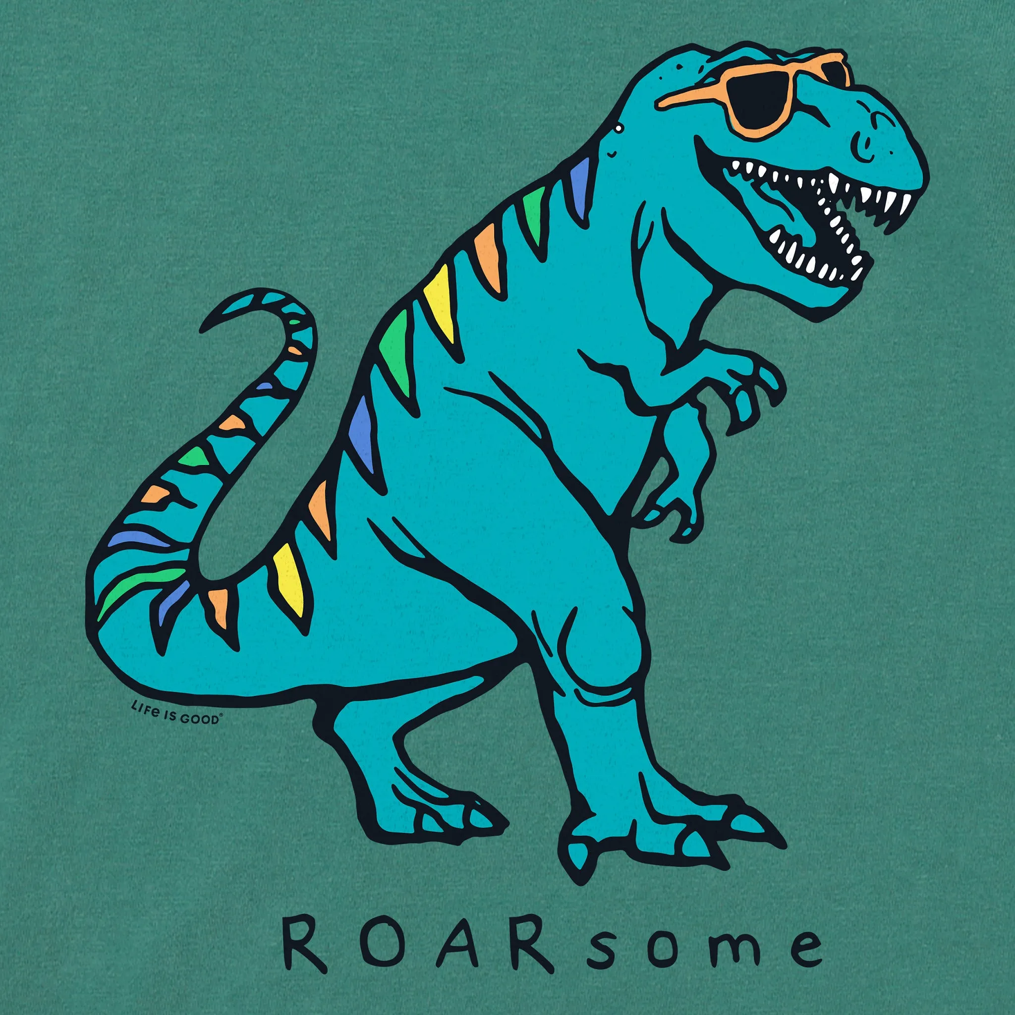 Kids Rad Roarsome Dino Short Sleeve Crusher Tee Life is Good