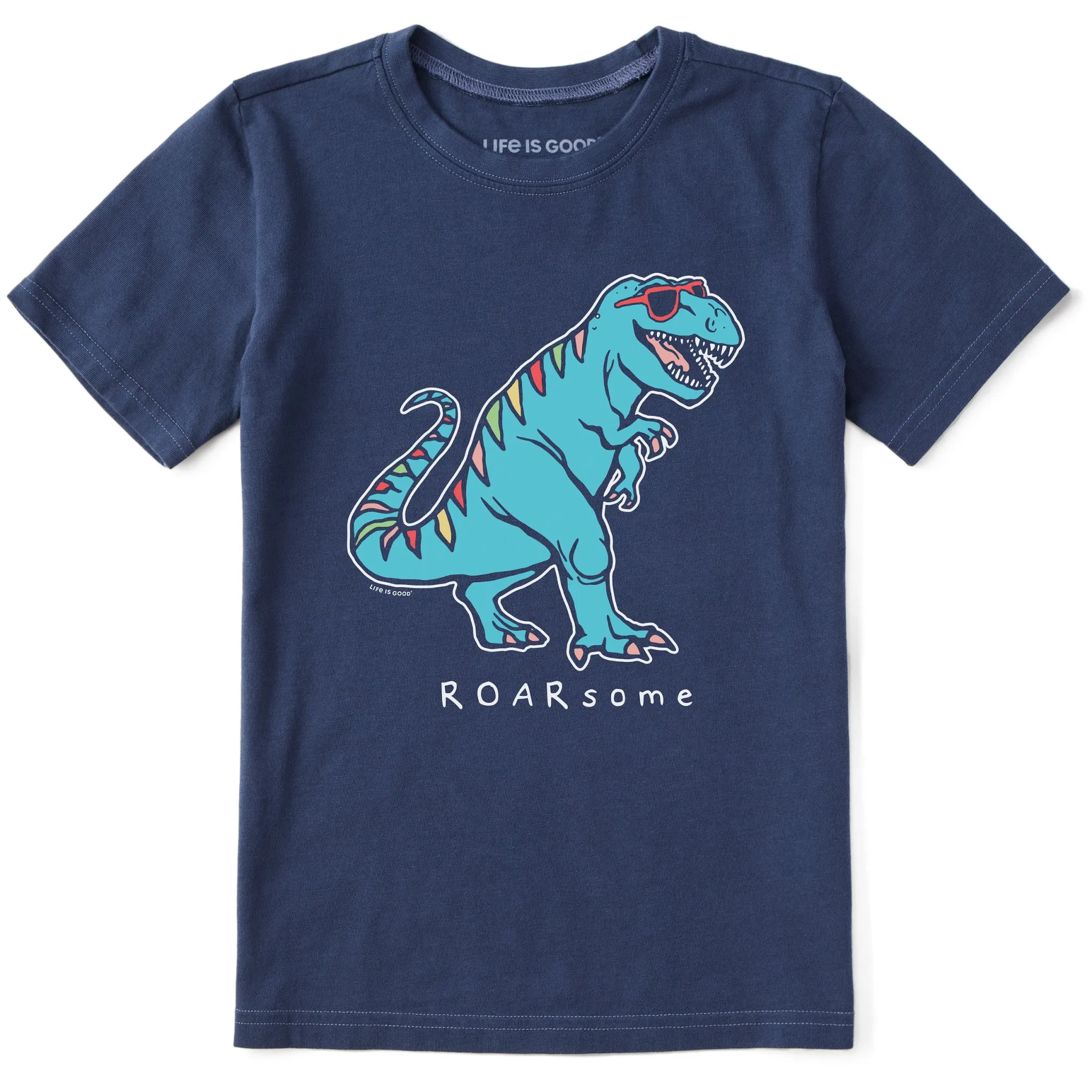 Kids Rad Roarsome Dino Short Sleeve Crusher Tee Life is Good