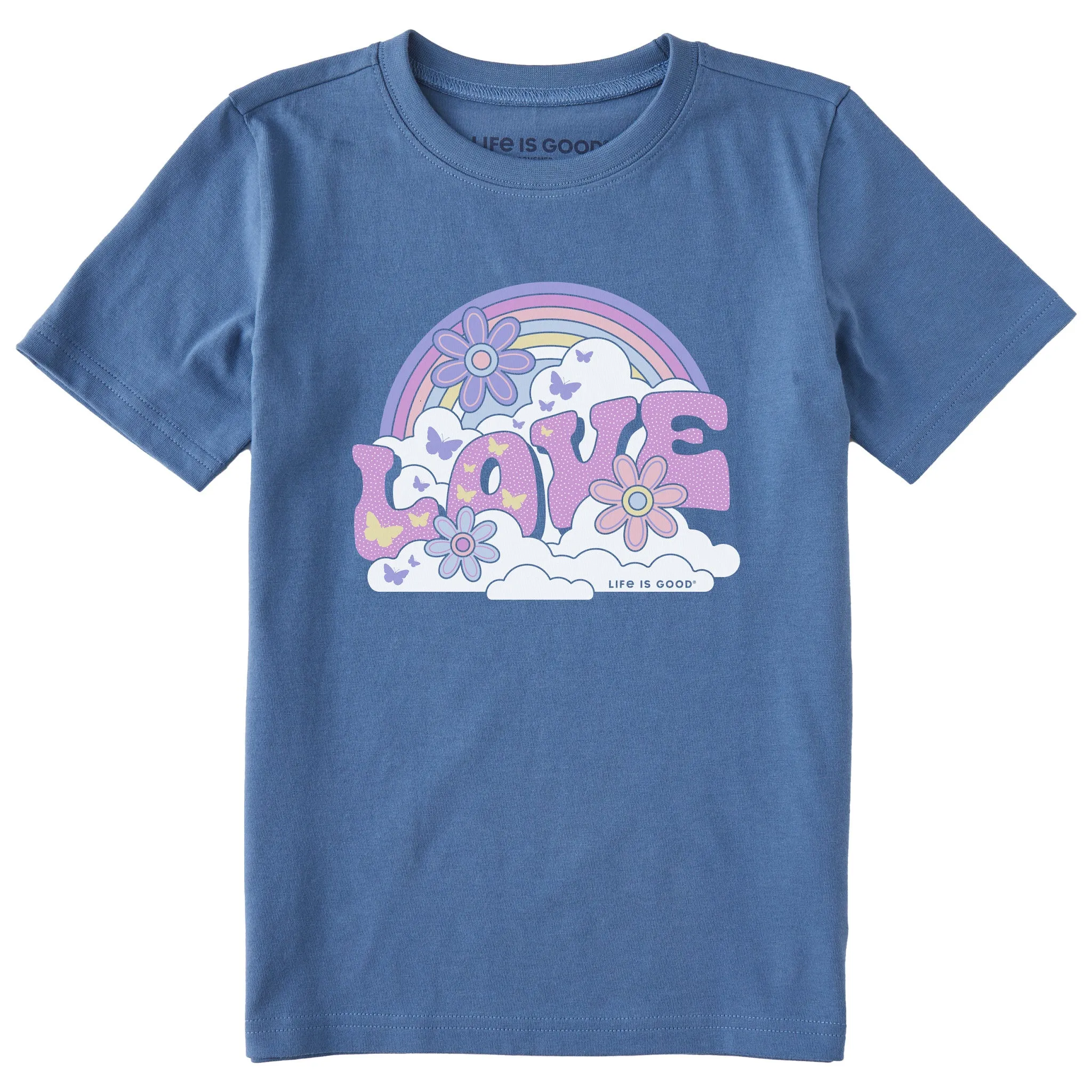 Kids Rainbow Love Short Sleeve Crusher Tee Life is Good