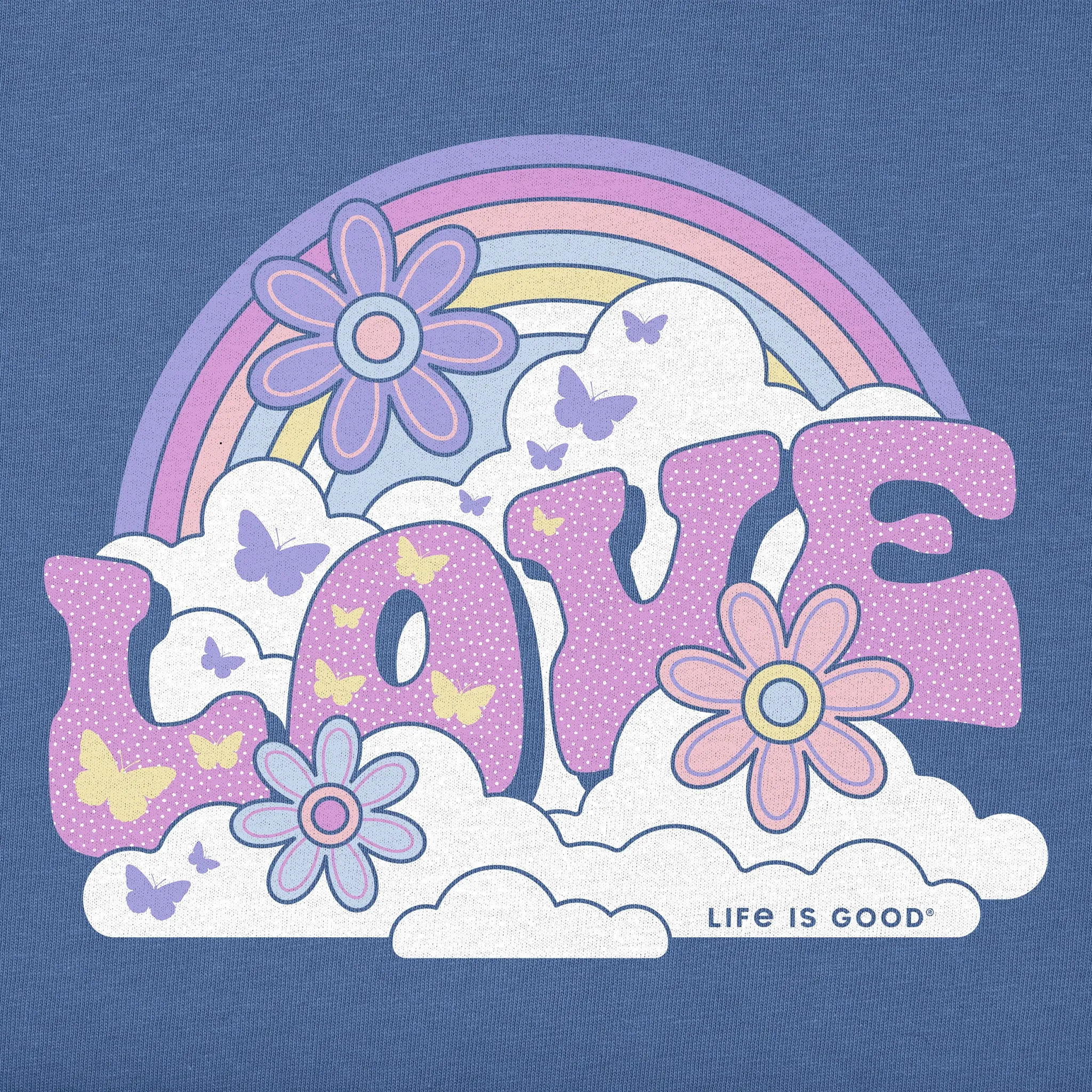 Kids Rainbow Love Short Sleeve Crusher Tee Life is Good