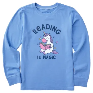 Kids Reading is Magic Unicorn Long Sleeve Crusher Tee Life is Good