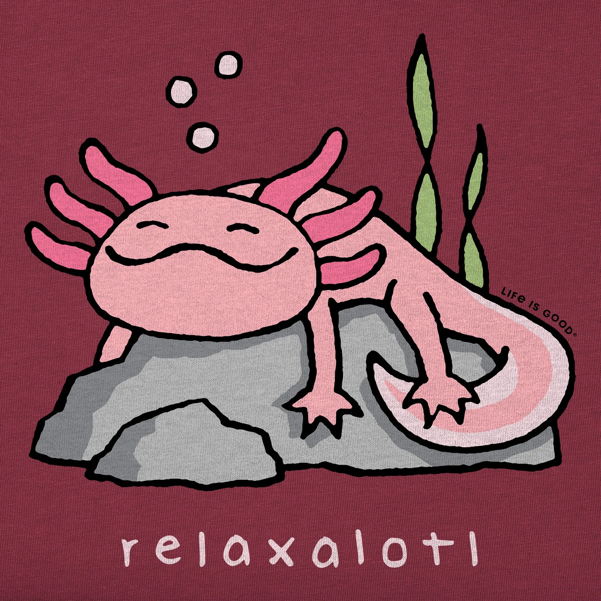 Kids Relaxalotl Long Sleeve Crusher Tee Life is Good