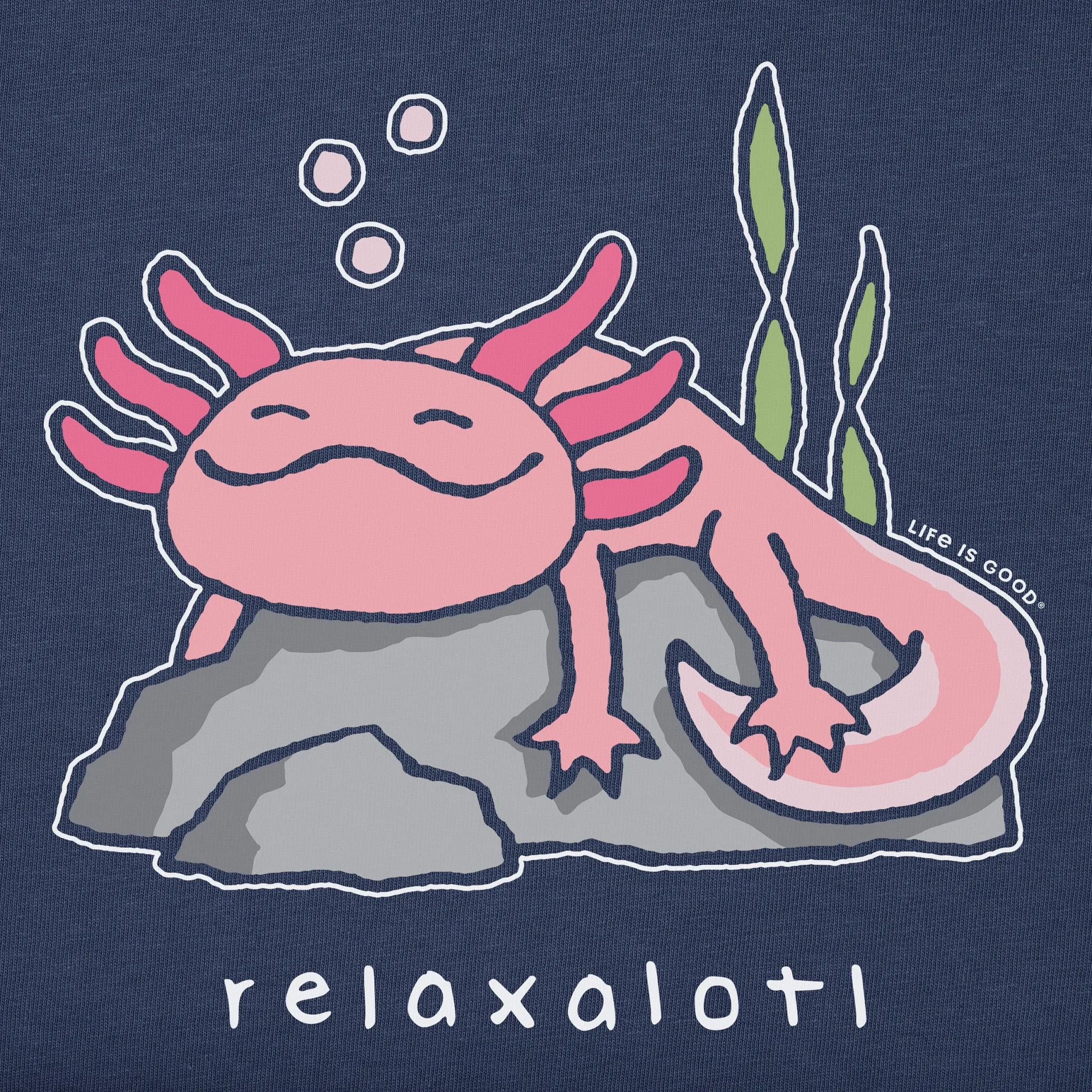 Kids Relaxalotl Long Sleeve Crusher Tee Life is Good