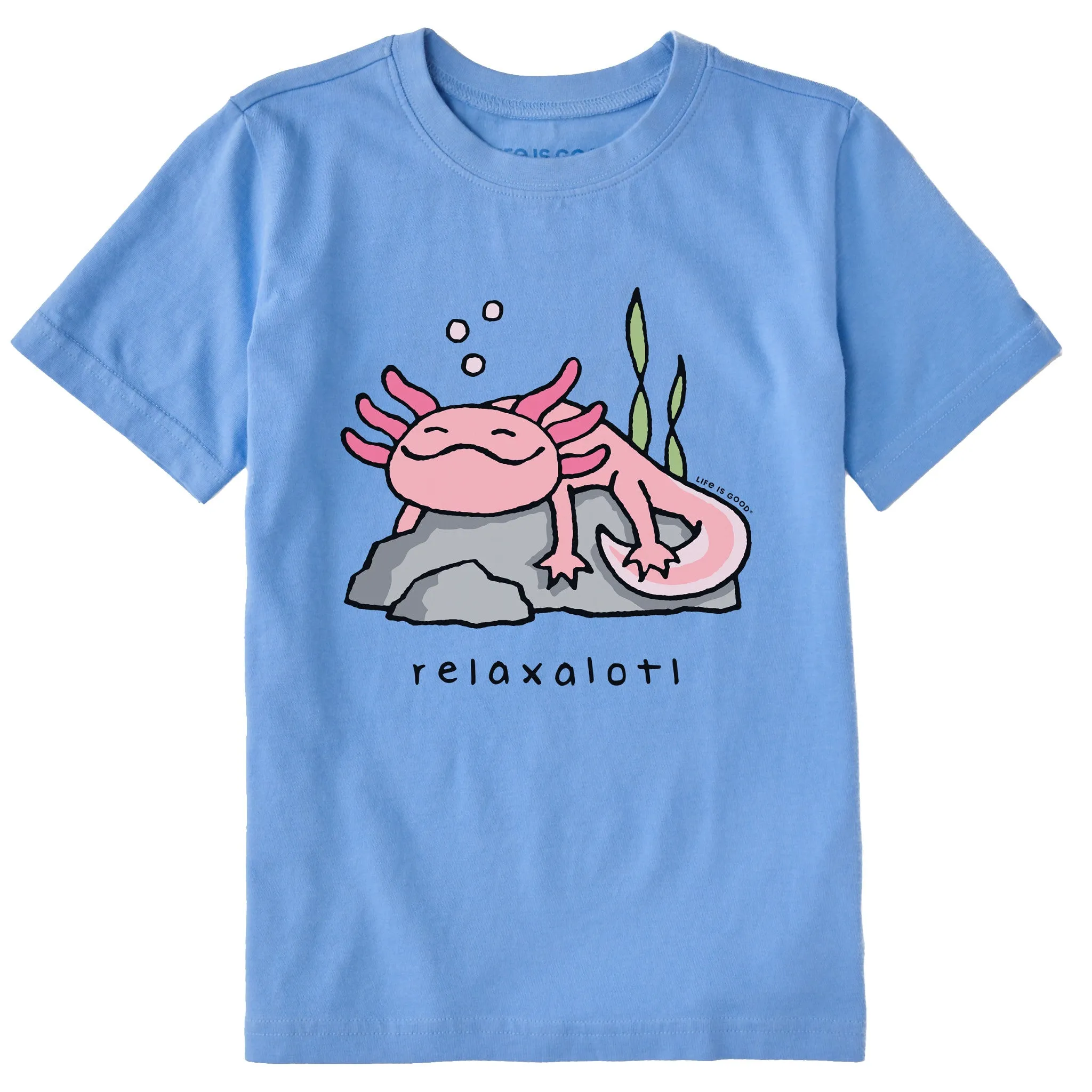 Kids Relaxalotl Short Sleeve Crusher Tee Life is Good