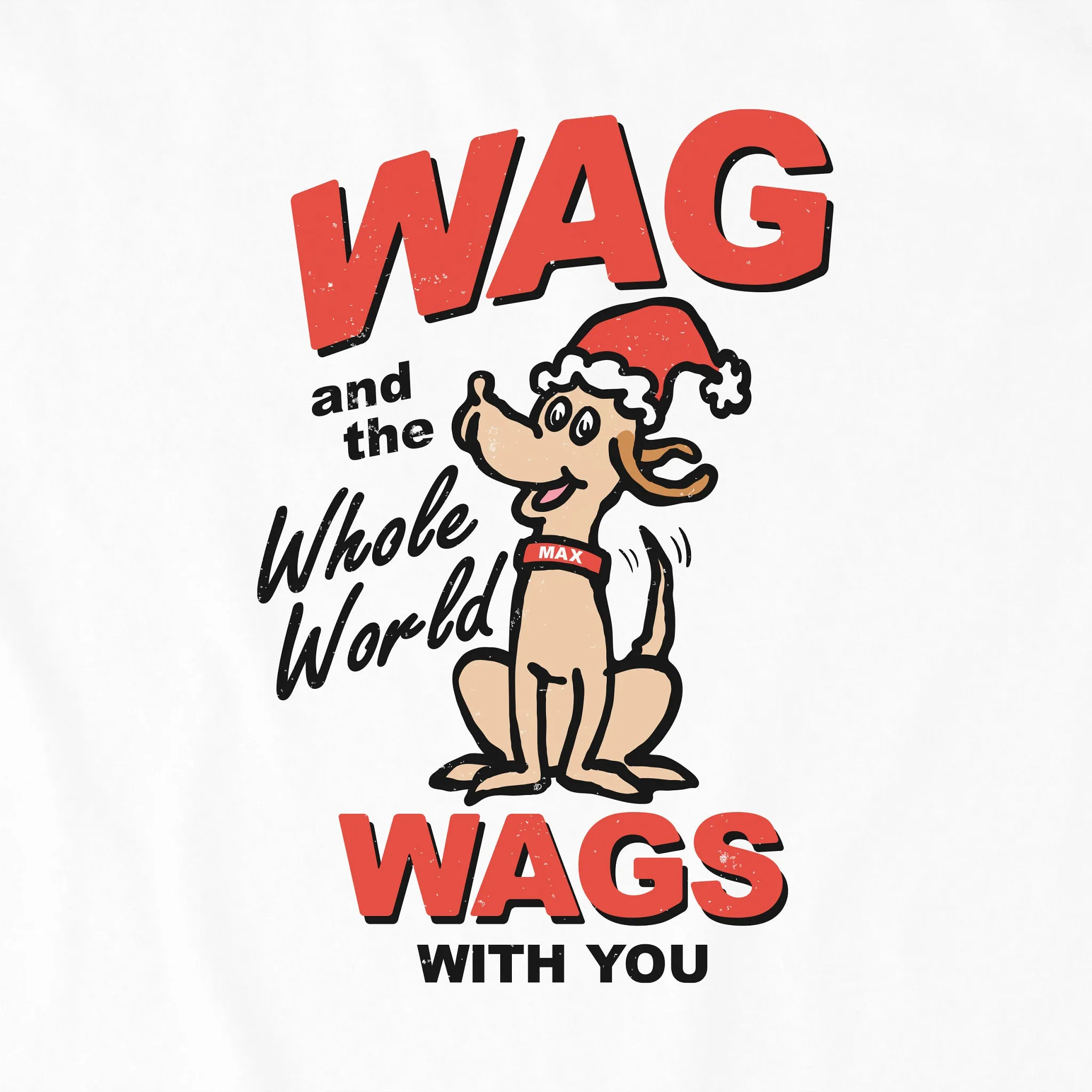 Kids Retro color Max Wags Long Sleeve Crusher Tee Life is Good