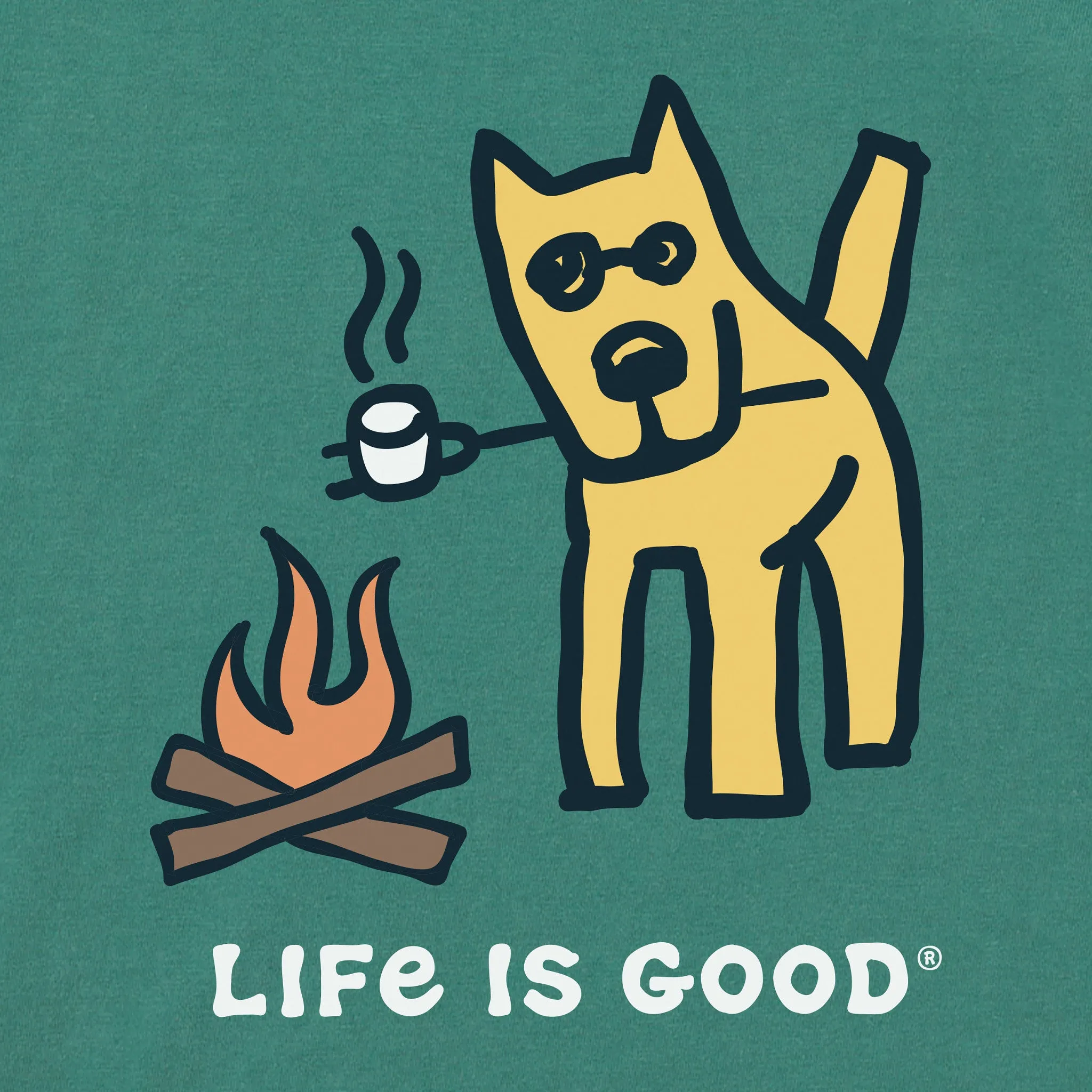 Kids Rocket Camp Dog Long Sleeve Crusher Tee Life is Good