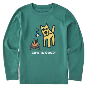 Kids Rocket Camp Dog Long Sleeve Crusher Tee Life is Good