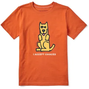 Kids Rocket I Accept Cookies Short Sleeve Crusher Tee Life is Good