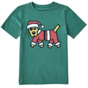 Kids Rocket Santa Suit Short Sleeve Crusher Tee Life is Good