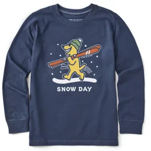 Kids Rocket Ski Snow Day Long Sleeve Crusher Tee Life is Good