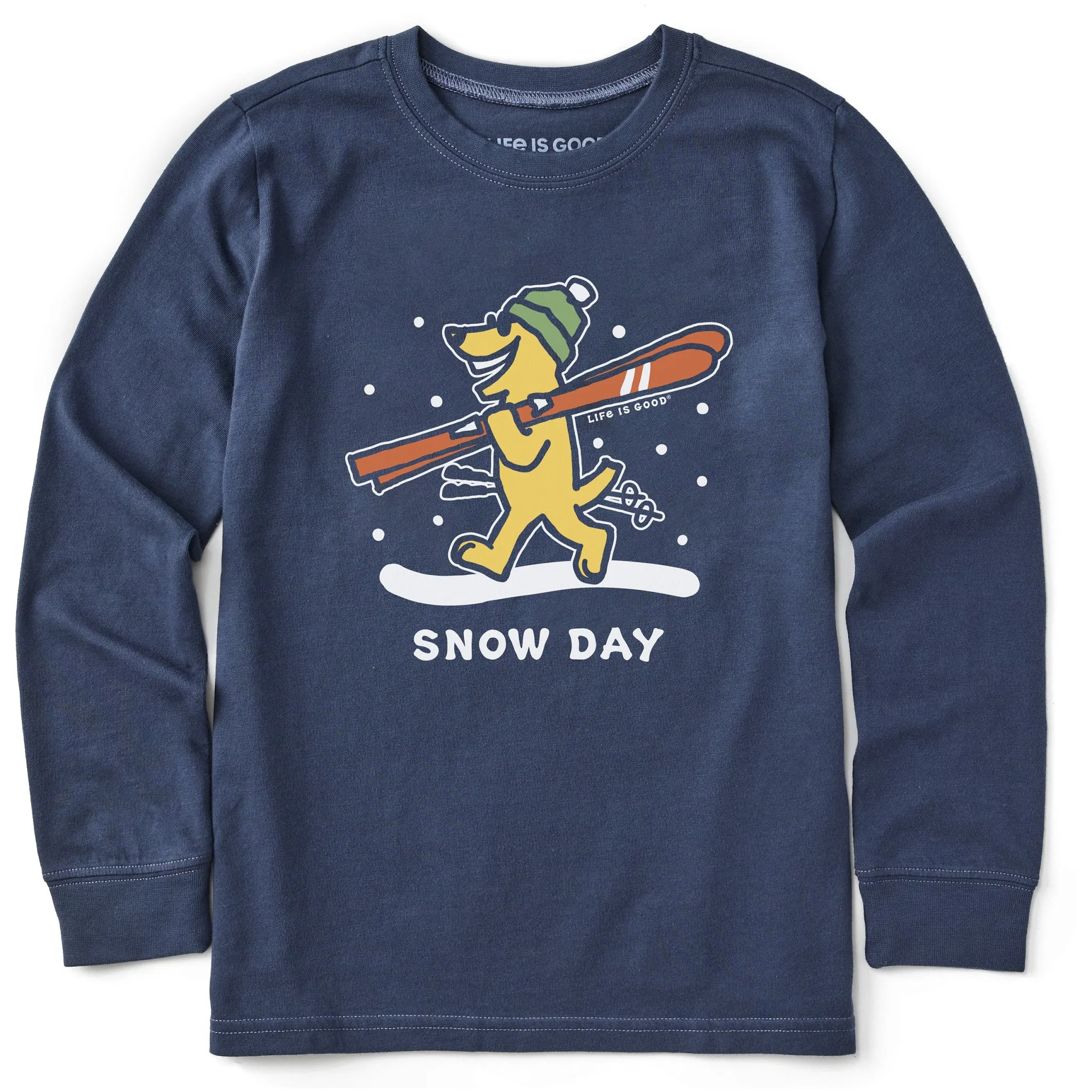 Kids Rocket Ski Snow Day Long Sleeve Crusher Tee Life is Good