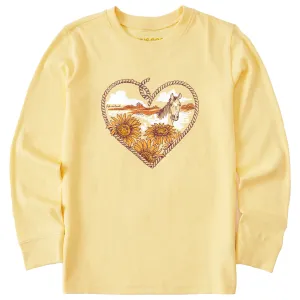 Kids Roped Horse Heart Long Sleeve Crusher Tee Life is Good