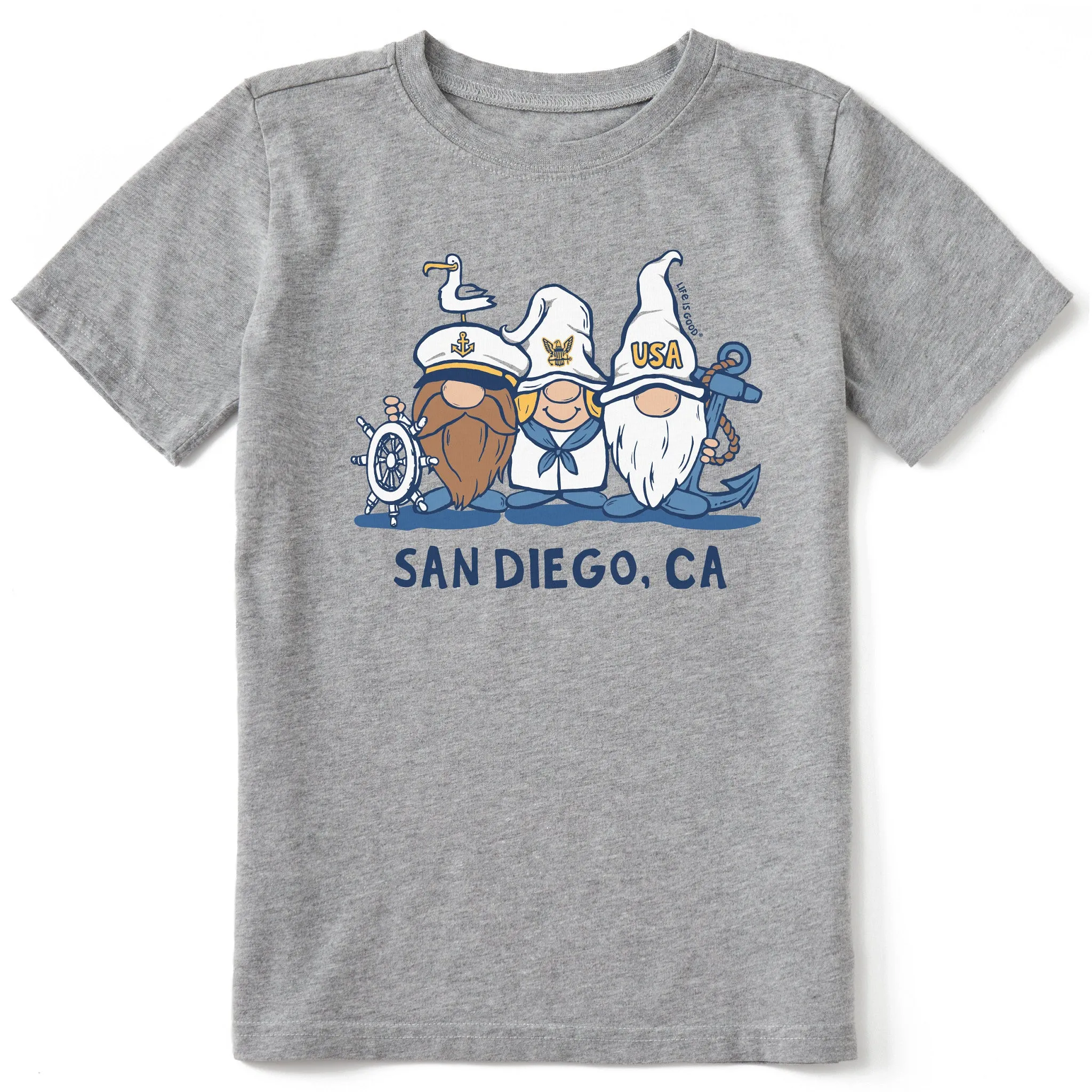 Kids San Diego Sailor Gnomes Short Sleeve Crusher Tee Life is Good