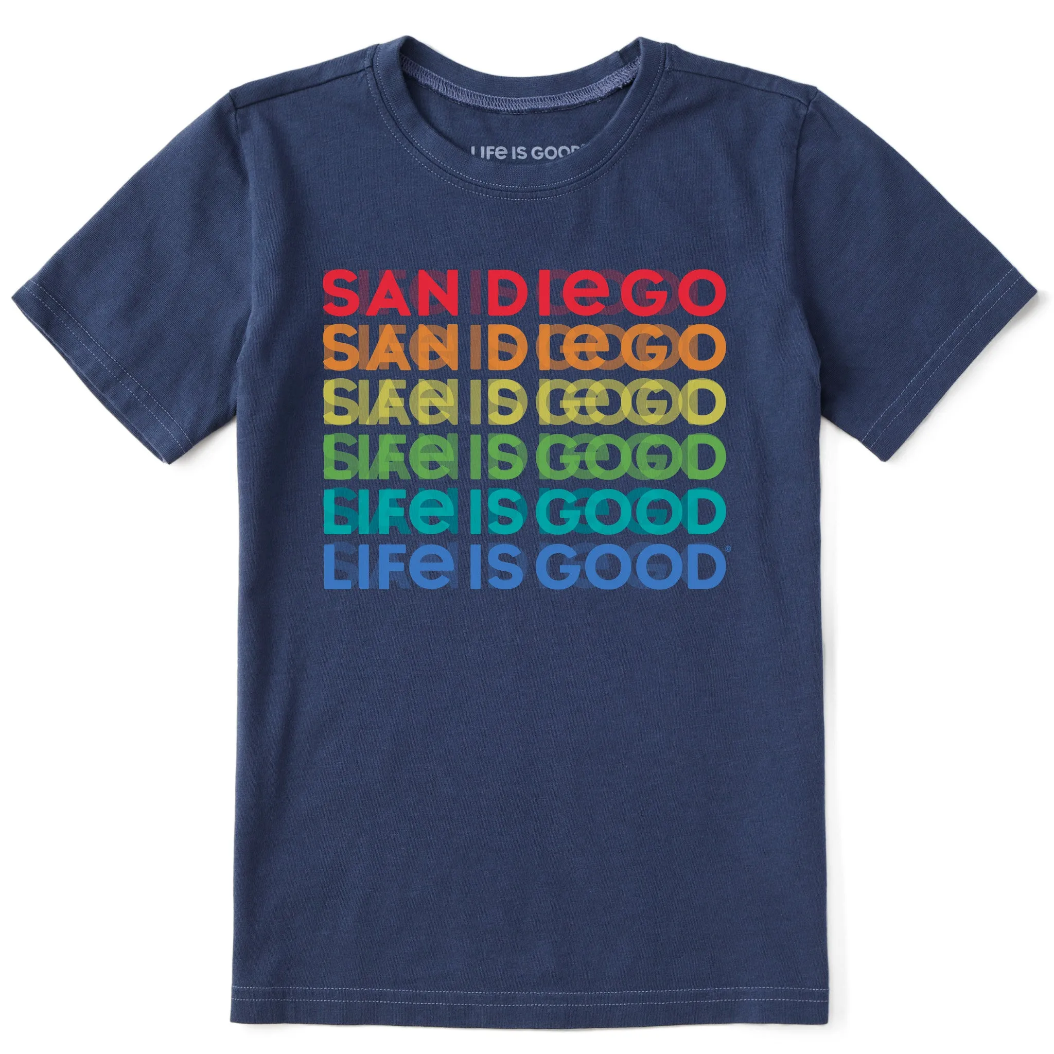 Kids San Diego Spectrum Short Sleeve Crusher Tee Life is Good
