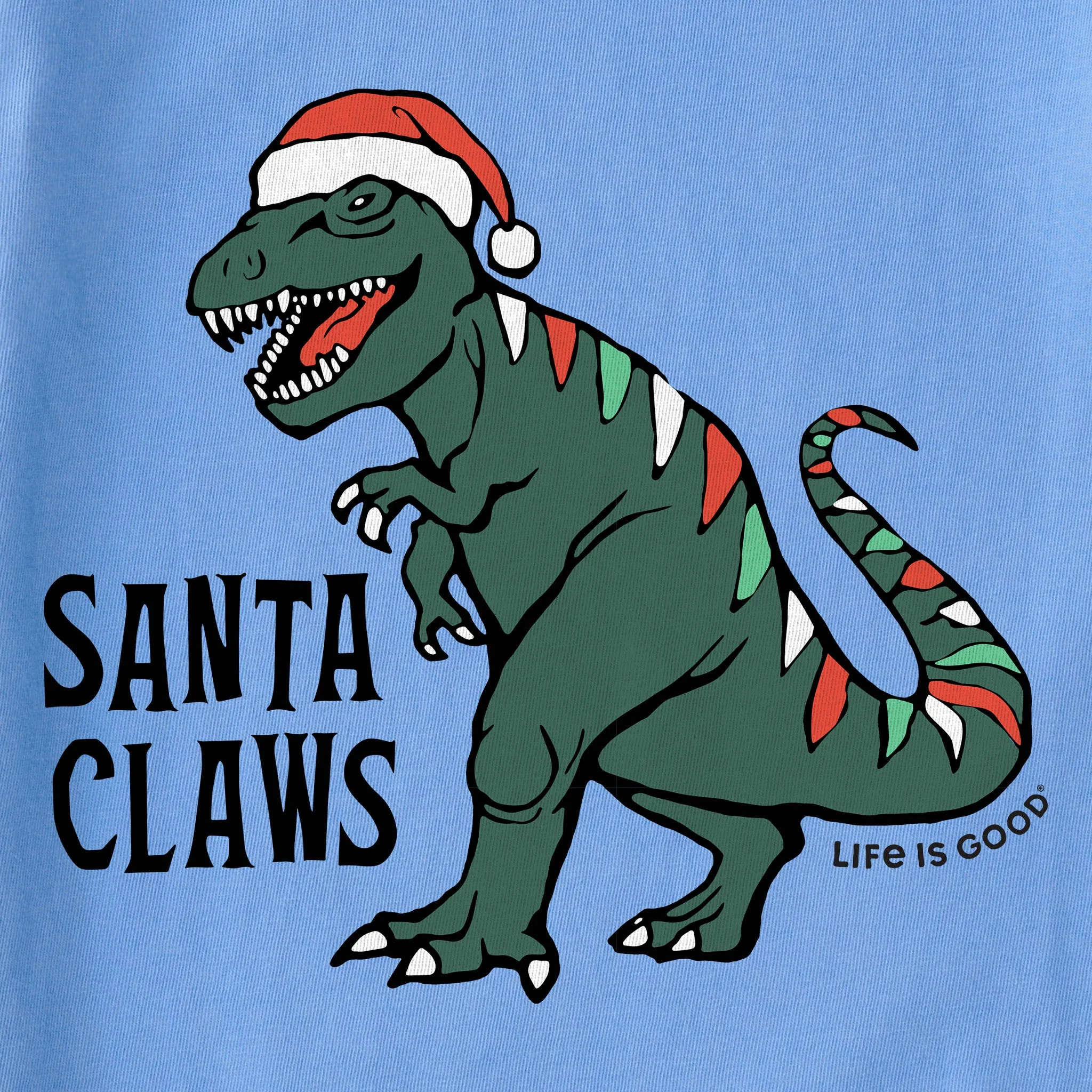 Kids Santa Claws Dino Long Sleeve Crusher Tee Life is Good