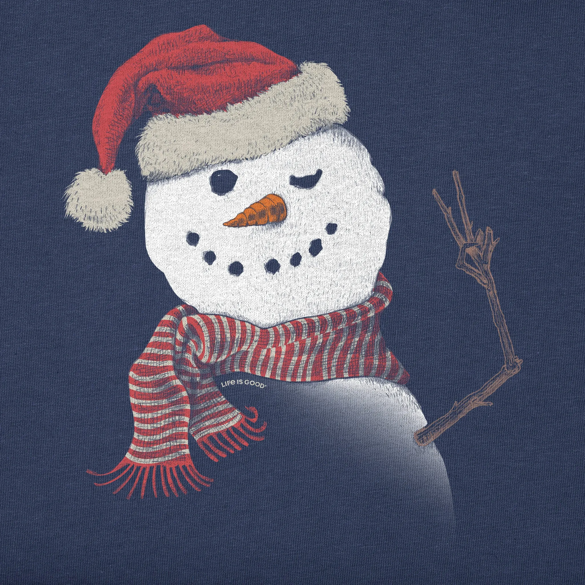 Kids Santa Snowman Peace Long Sleeve Crusher Tee Life is Good