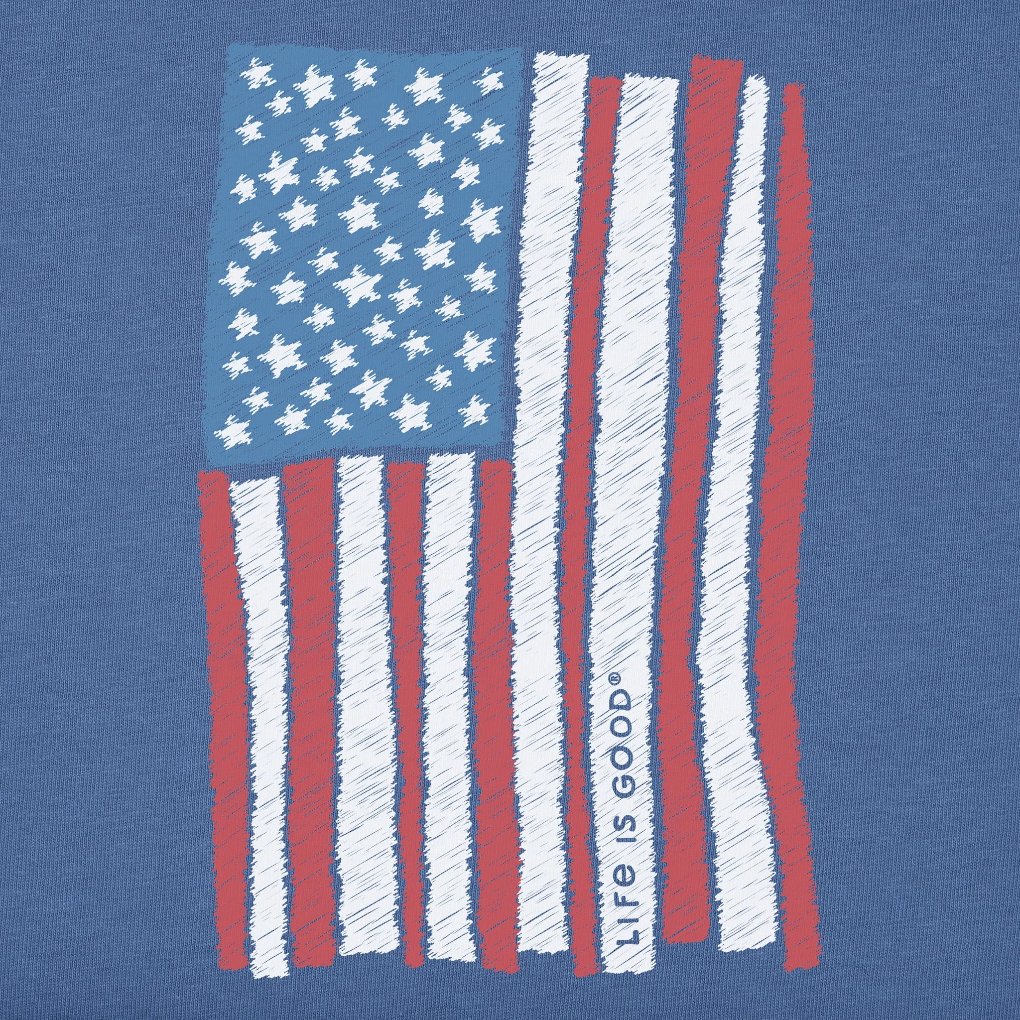 Kids Scribble Flag Short Sleeve Crusher Tee Life is Good