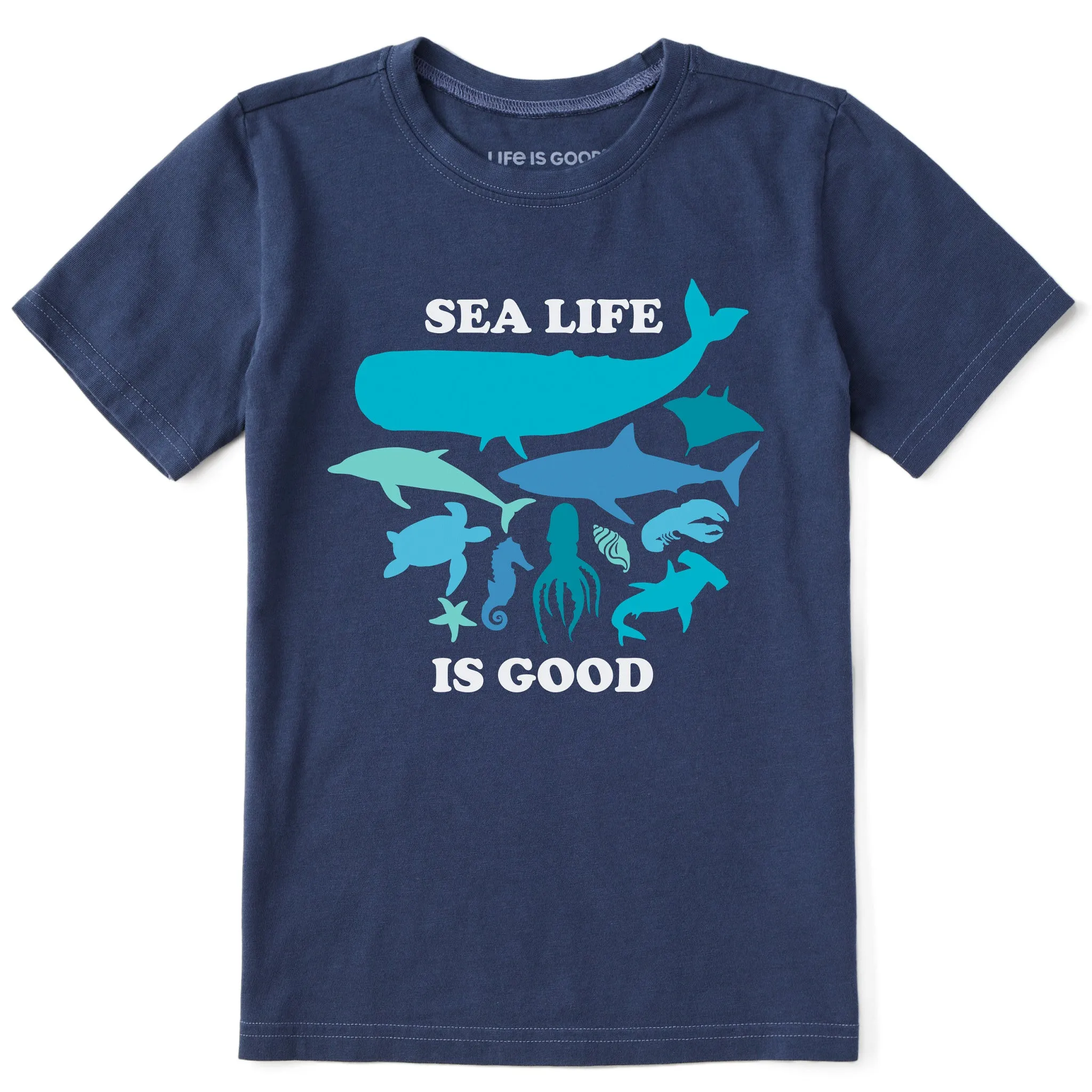Kids Sea Life is Good Short Sleeve Crusher Tee Life is Good