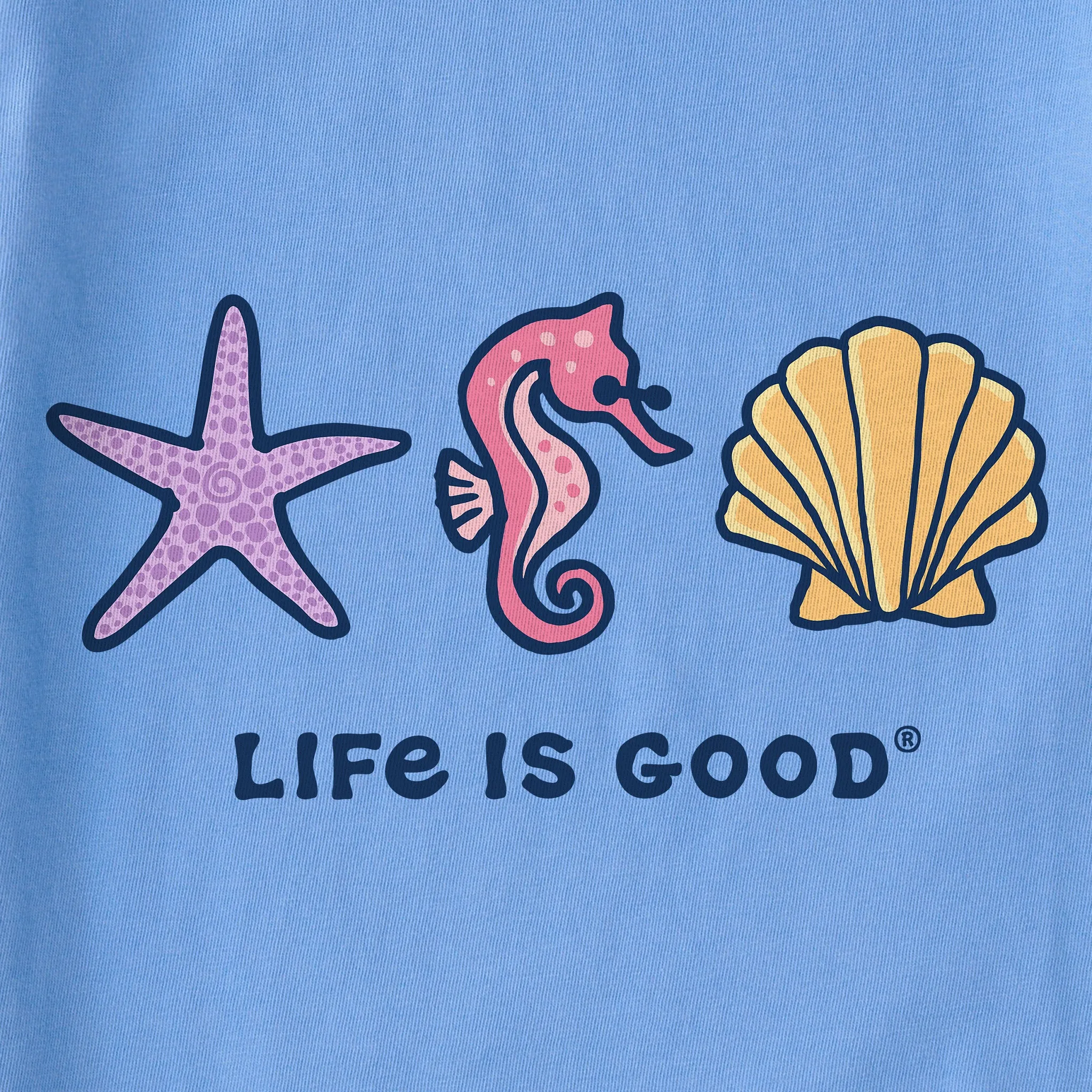 Kids Sea Life Trio Short Sleeve Crusher Tee Life is Good