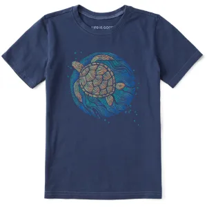 Kids Sea Turtle Swim Short Sleeve Crusher Tee Life is Good
