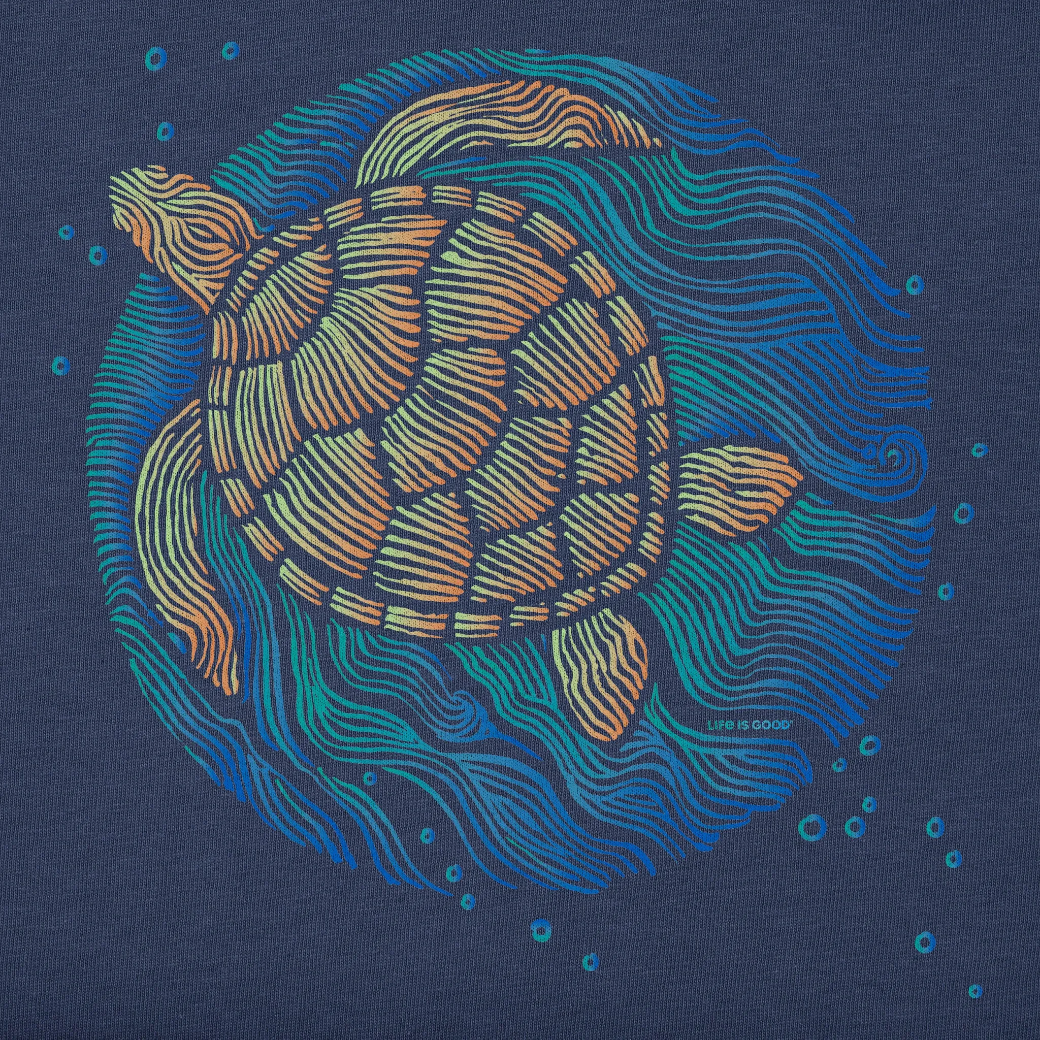 Kids Sea Turtle Swim Short Sleeve Crusher Tee Life is Good