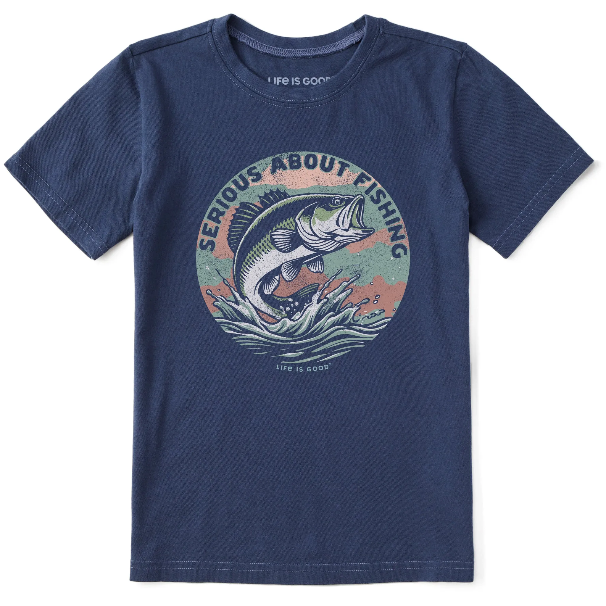 Kids Serious About Fishing Short Sleeve Crusher Tee Life is Good