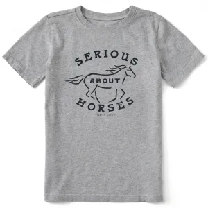 Kids Serious About Horses Short Sleeve Crusher Tee Life is Good