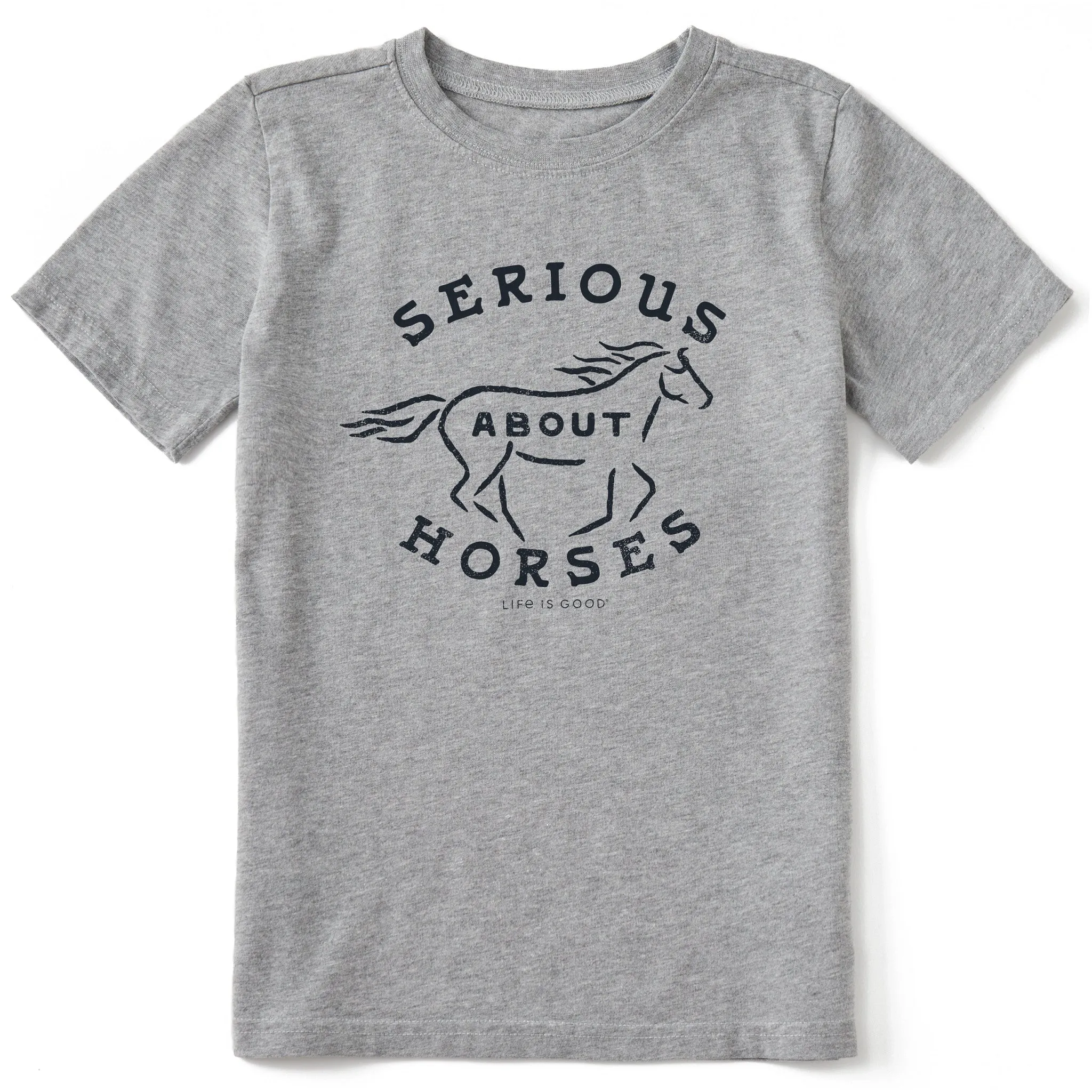 Kids Serious About Horses Short Sleeve Crusher Tee Life is Good