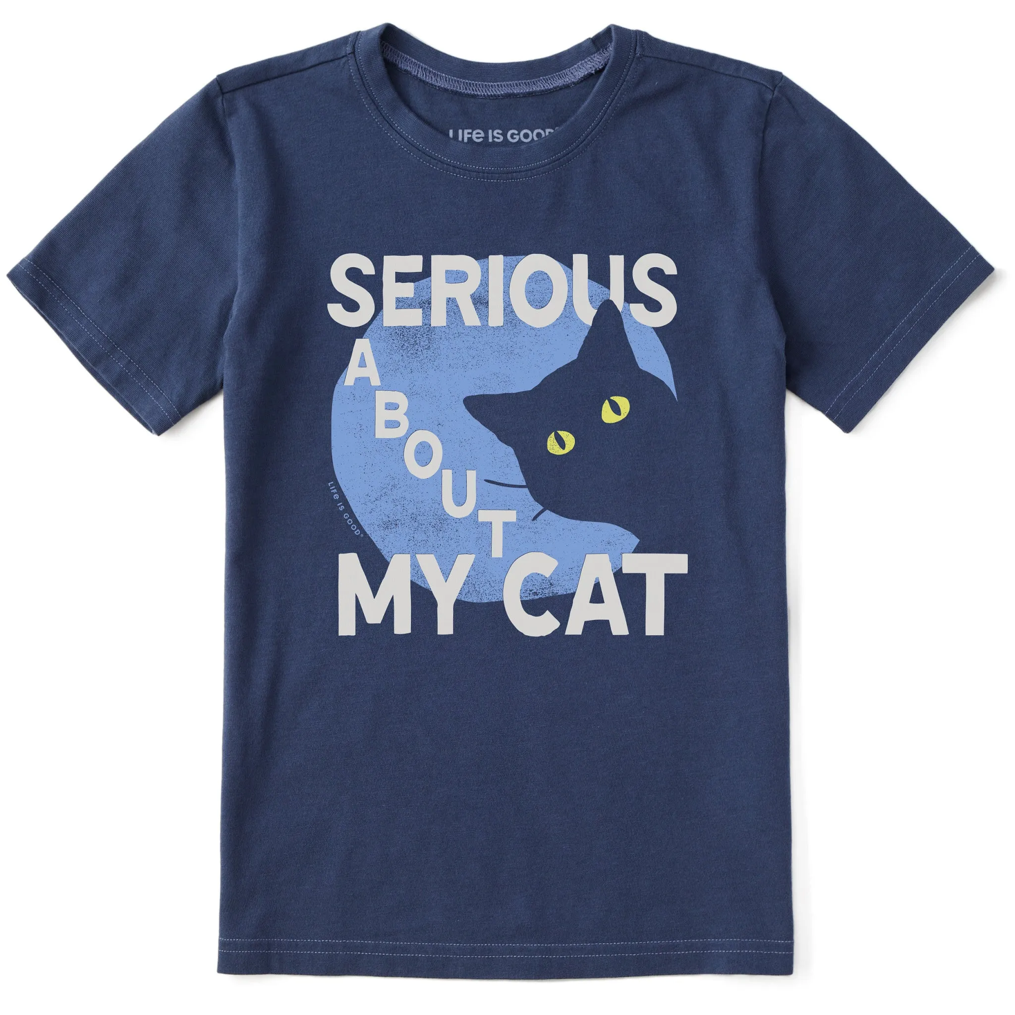 Kids Serious About My Cat Short Sleeve Crusher Tee Life is Good