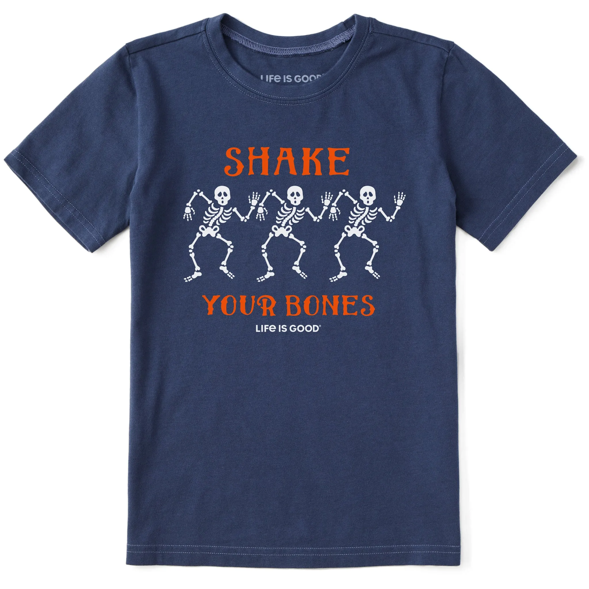 Kids Shake your Bones Skeletons Short Sleeve Crusher Tee Life is Good