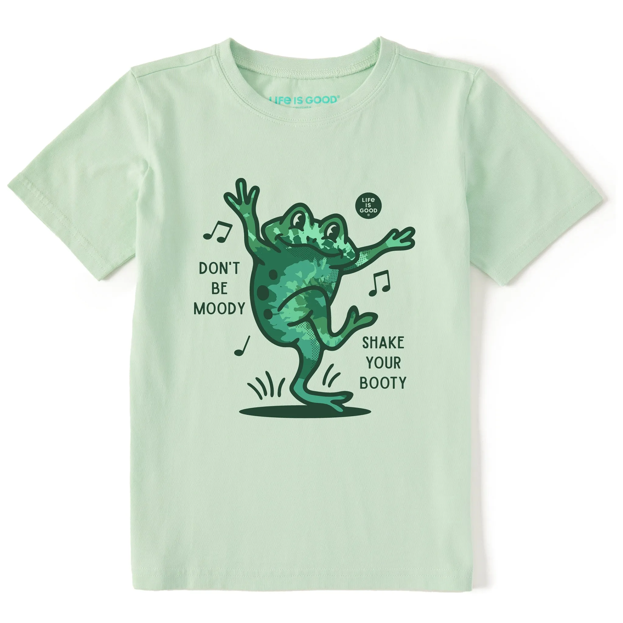 Kids Shake Your Booty Frog Tie Dye Short Sleeve Crusher Tee Life is Good