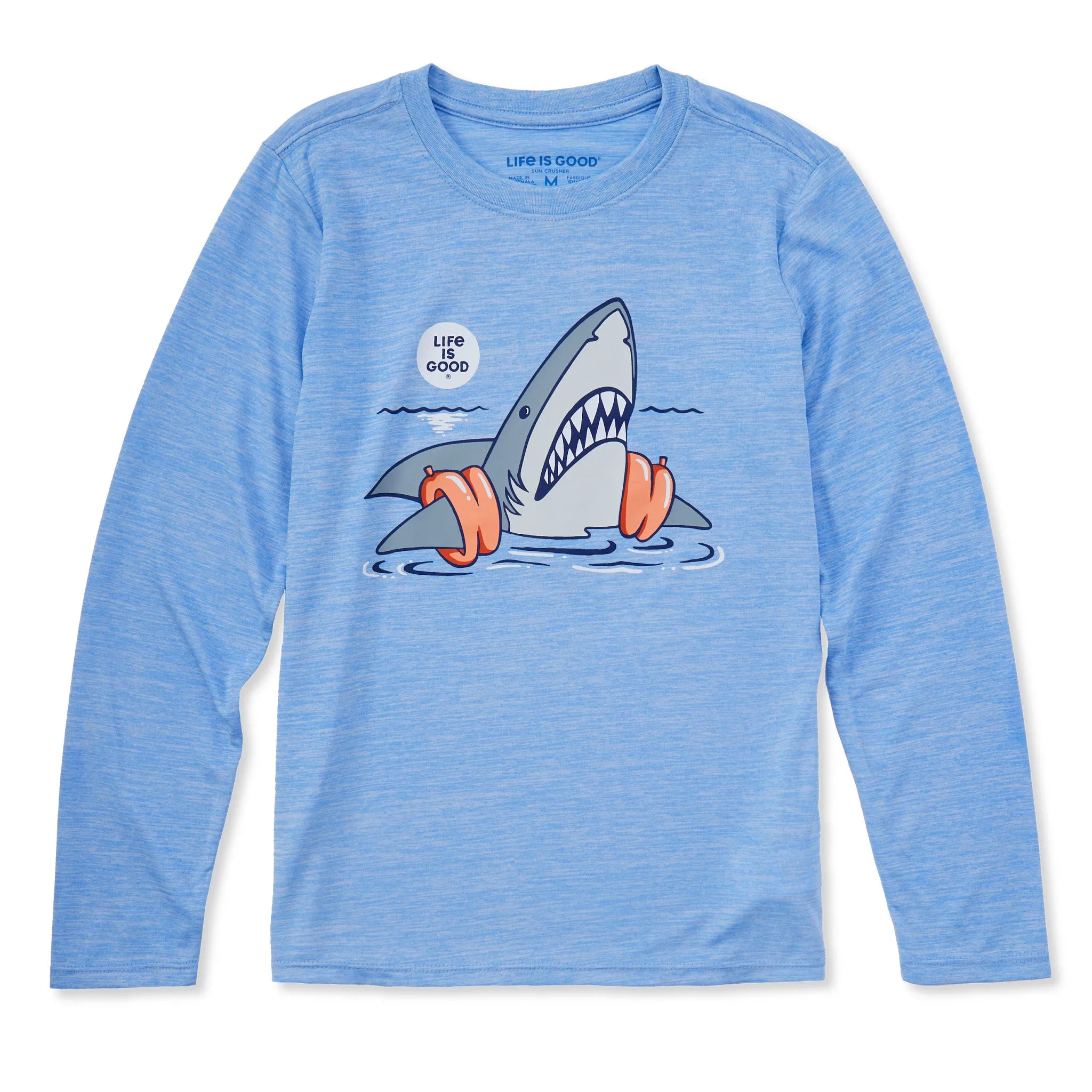 Kids Shark Floaty Swim Long Sleeve Sun Crusher Tee Life is Good