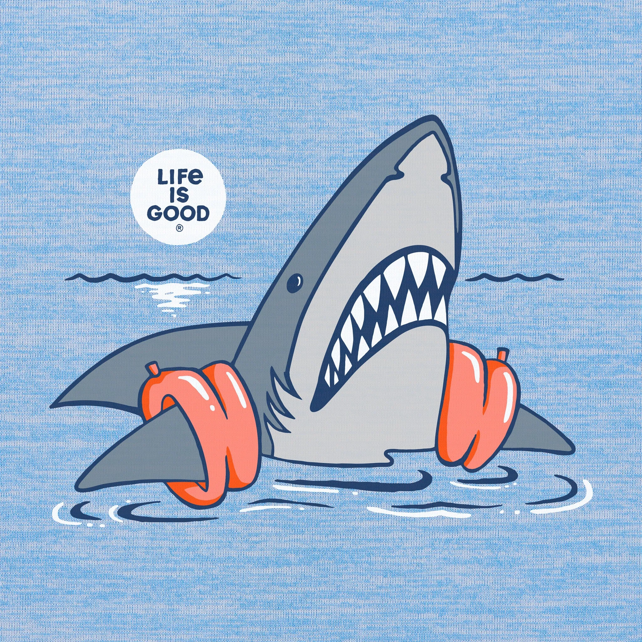 Kids Shark Floaty Swim Long Sleeve Sun Crusher Tee Life is Good
