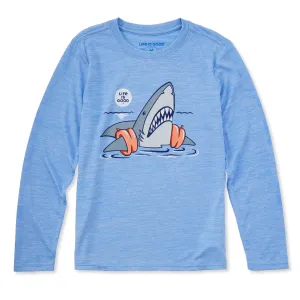 Kids Shark Floaty Swim Long Sleeve Sun Crusher Tee Life is Good