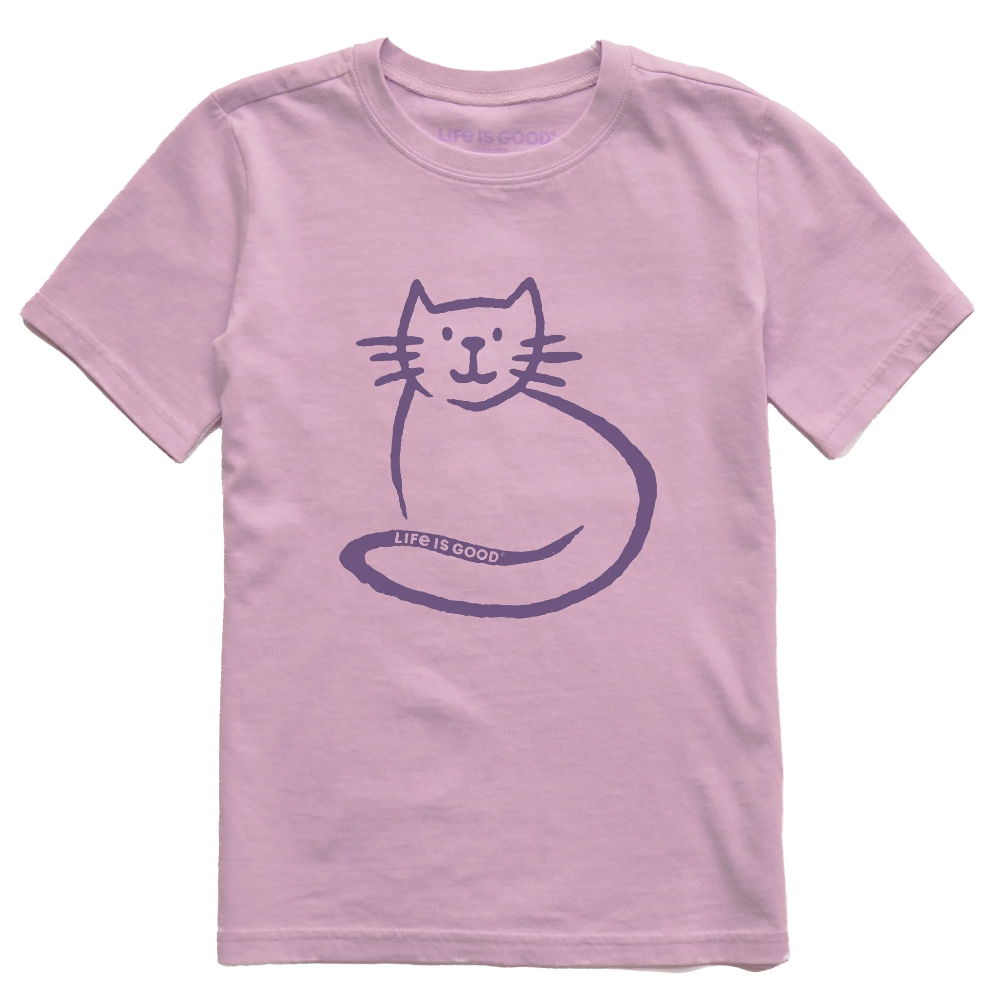 Kids Simple Brushed Cat Short Sleeve Crusher Tee Life is Good