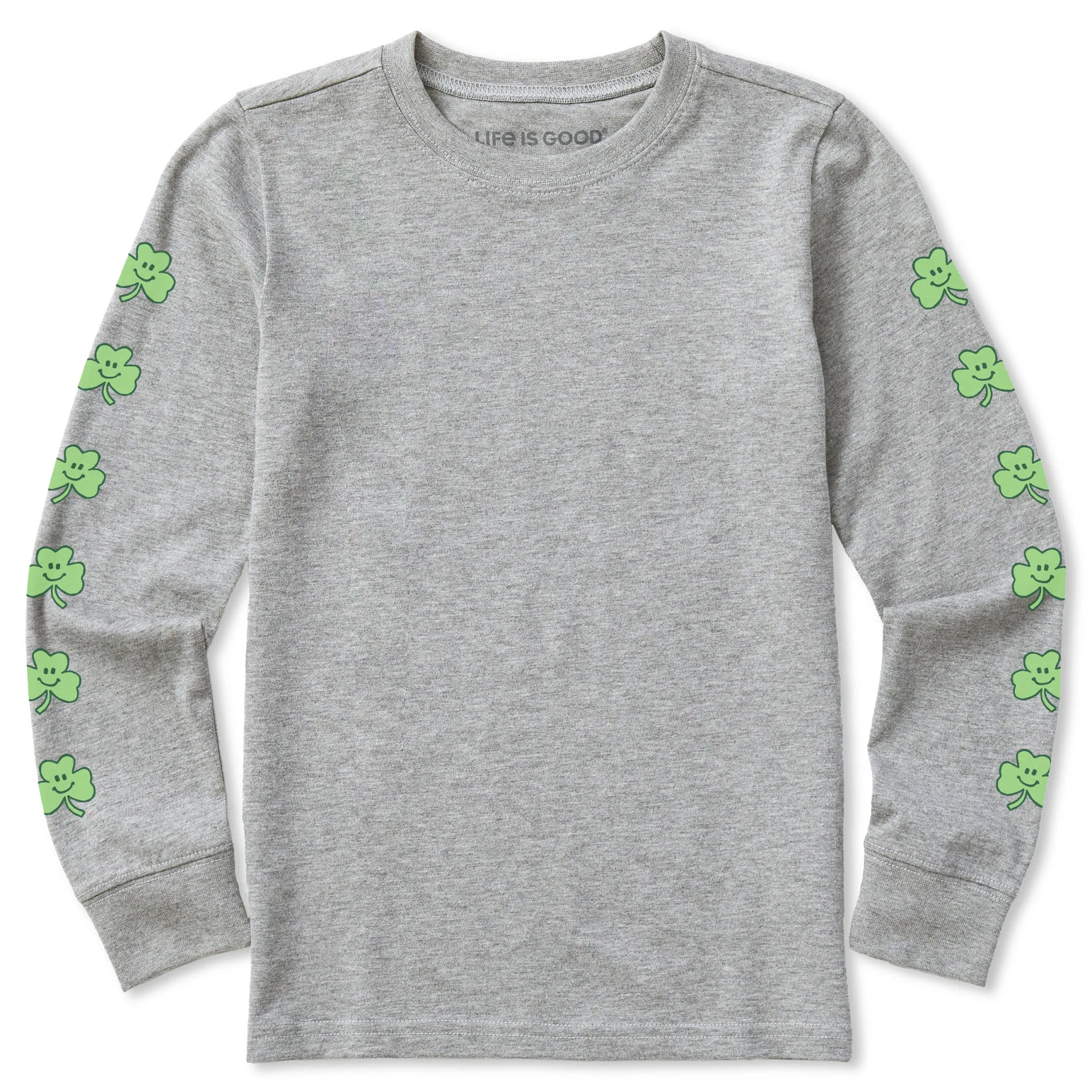 Kids Smile Clovers Long Sleeve Crusher Tee Life is Good